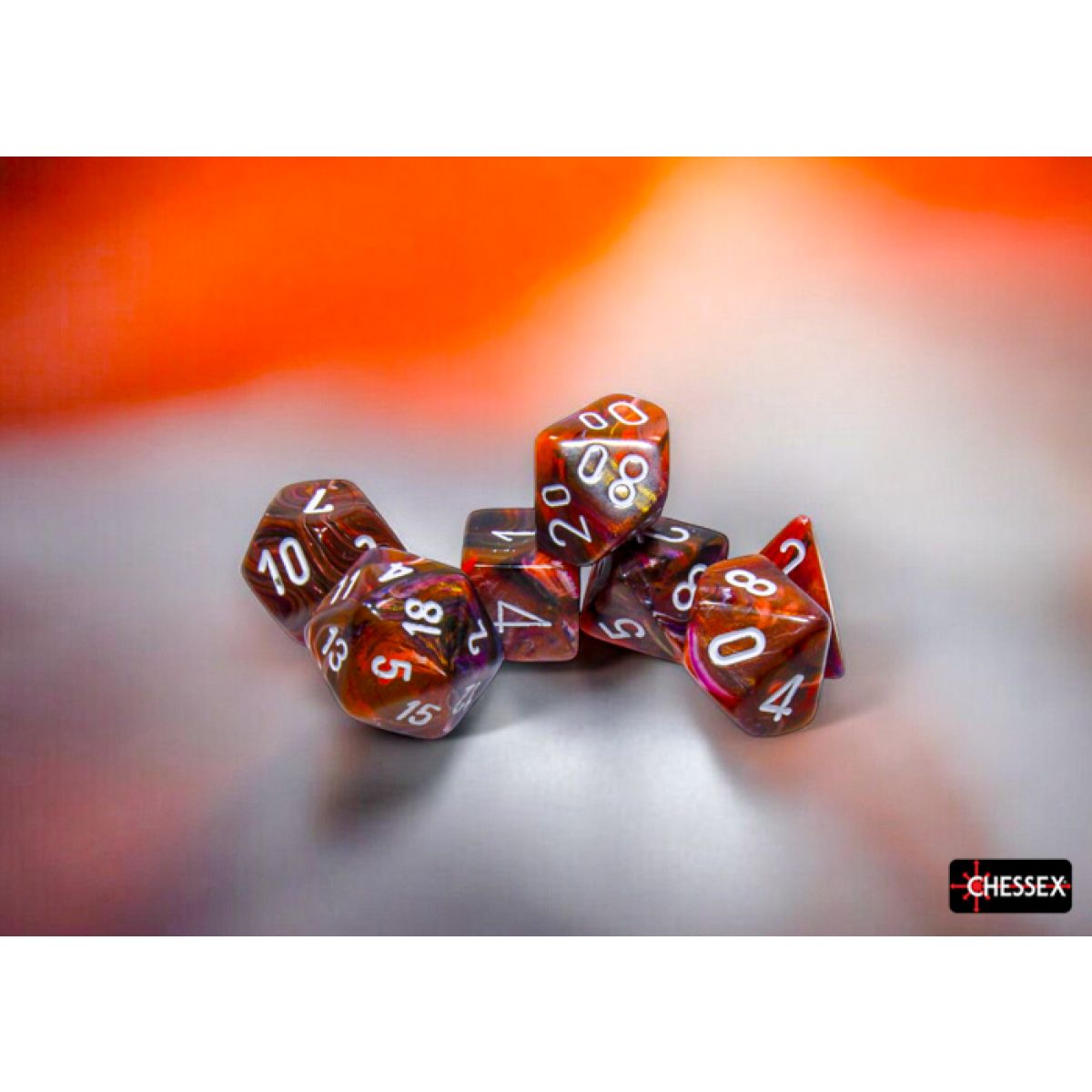 Chessex D7-Die Set Festive Polyhedral Symphony/White 7-Die Set