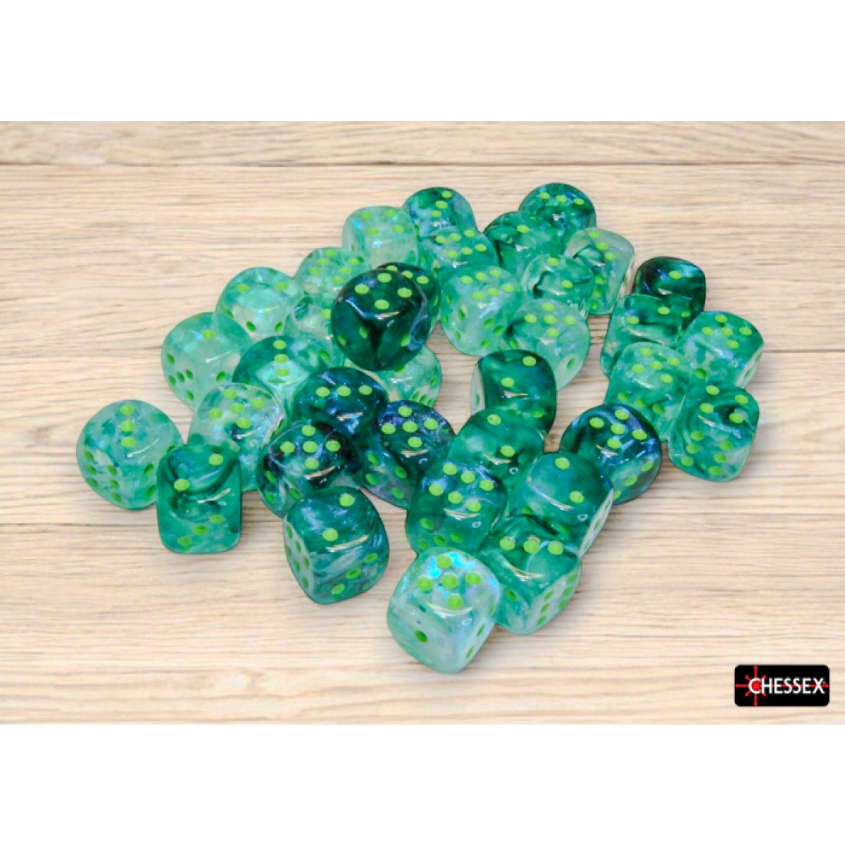 CHX 27995 Borealis Kelp/light green Luminary 12mm d6 Dice Block (36 dice)