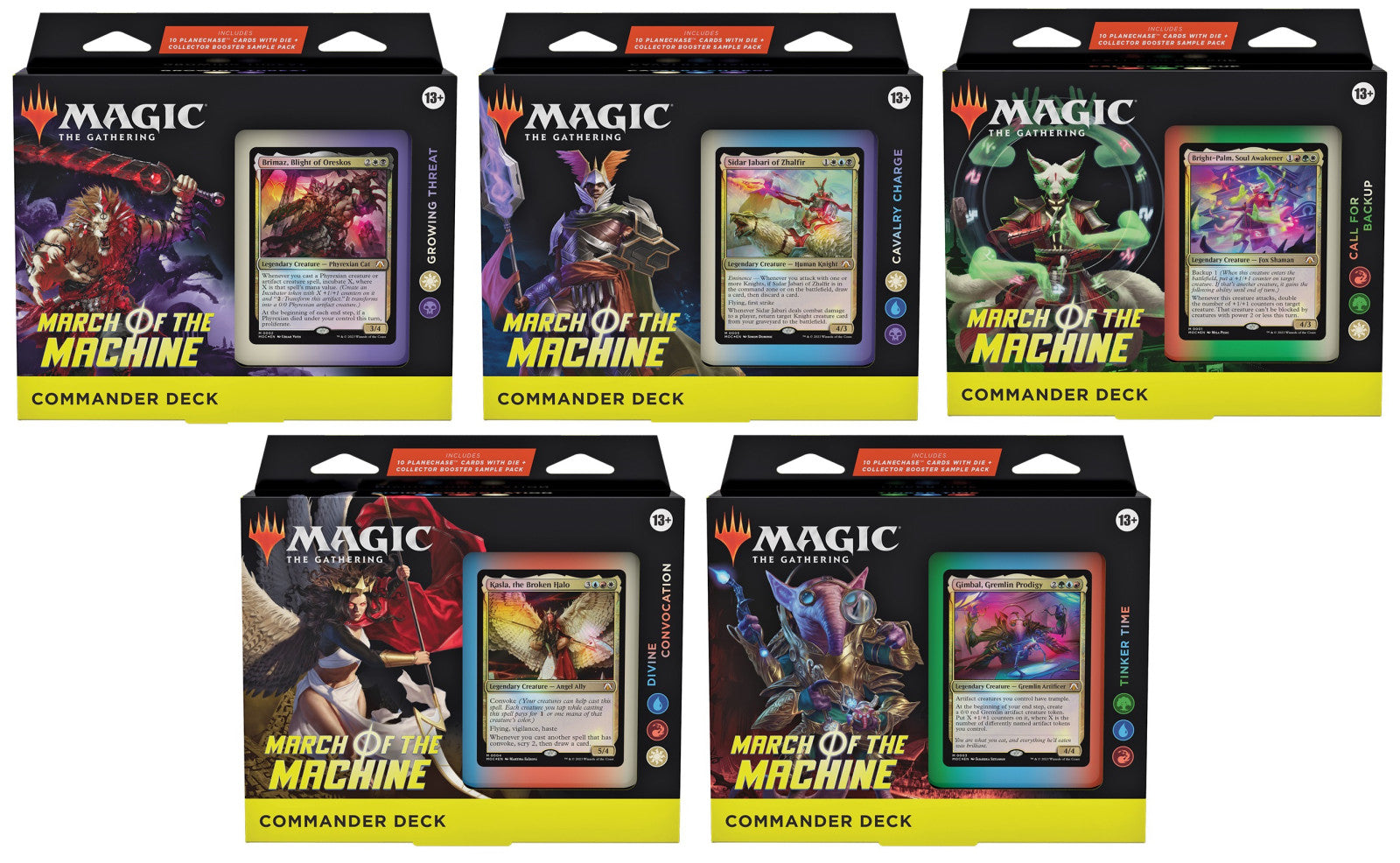 Magic the Gathering March of the Machine Commander Decks (5 Decks Per Display)