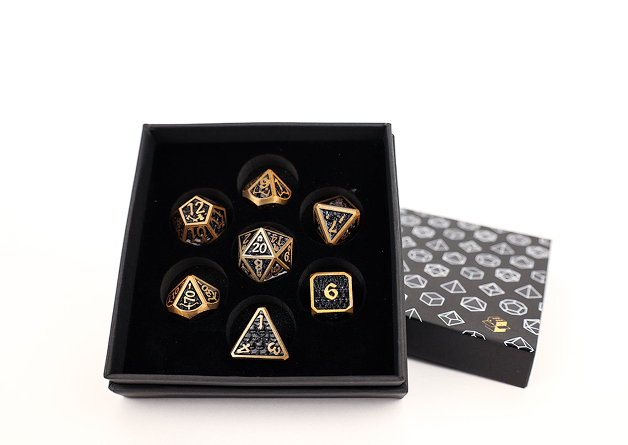 LPG Dice RPG Set Draco Dark Black/Gold