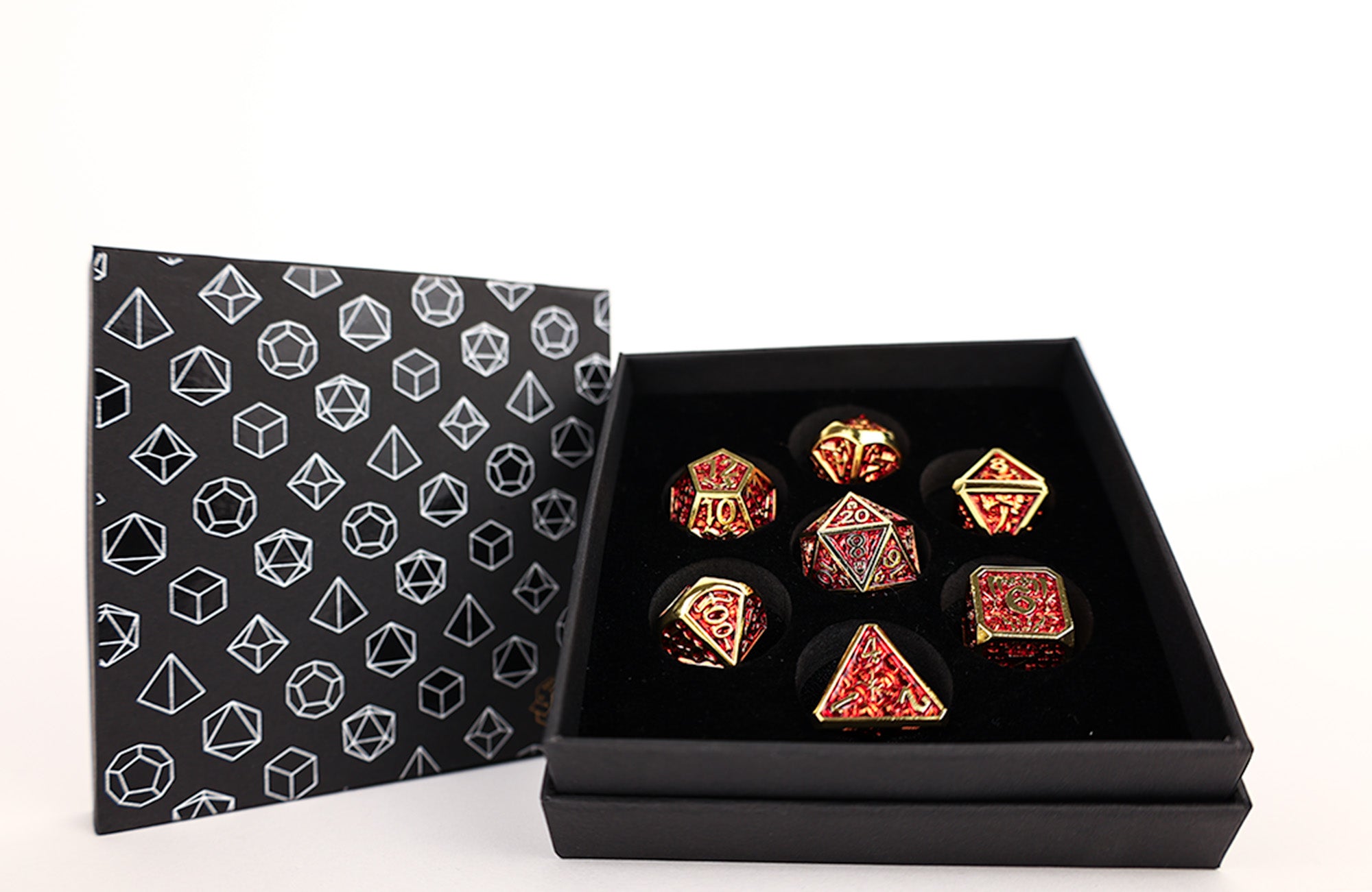 LPG Dice RPG Set Draco Dark Red/Gold