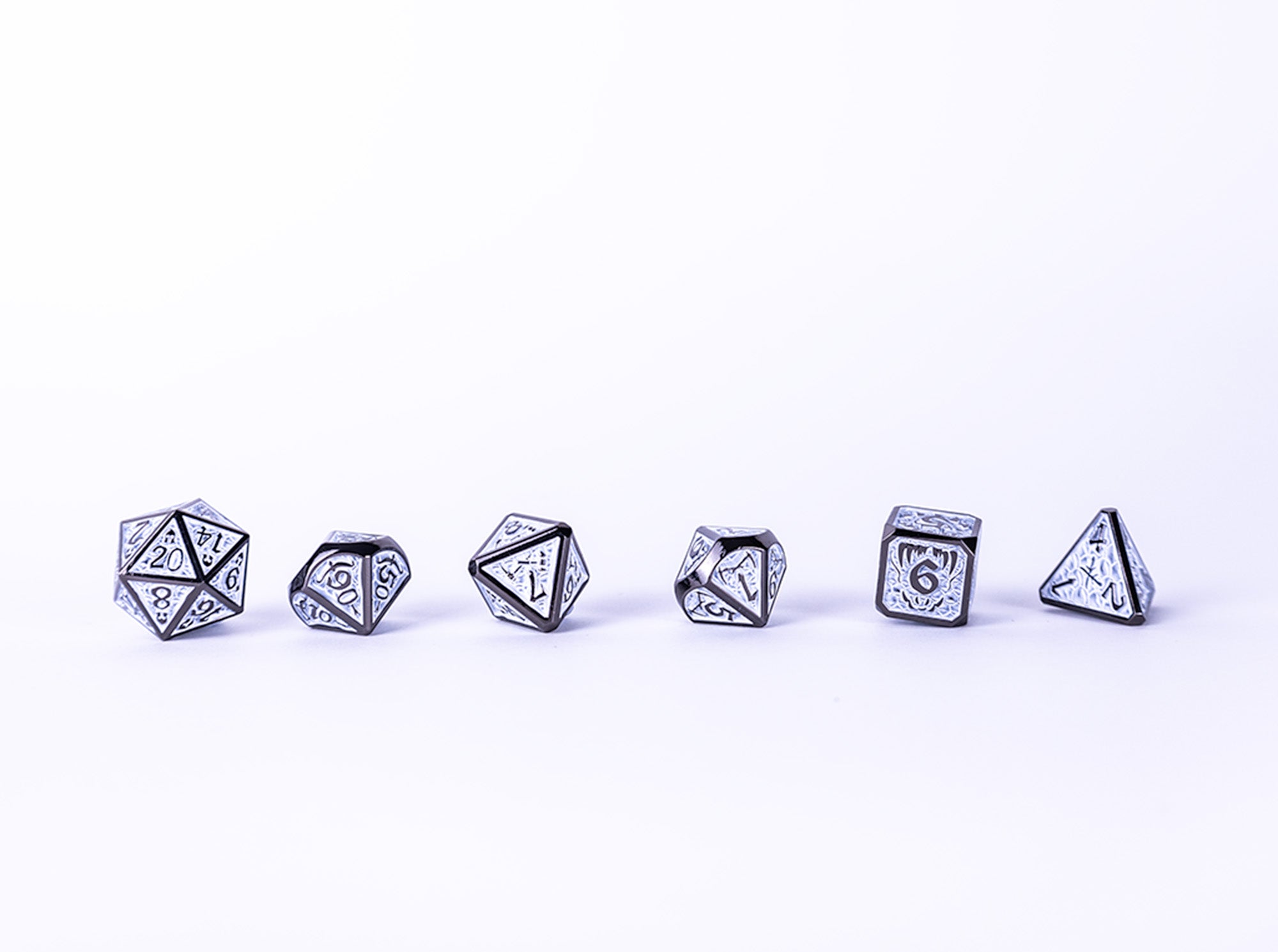 LPG Dice RPG Set Draco Dark Light Blue/Silver