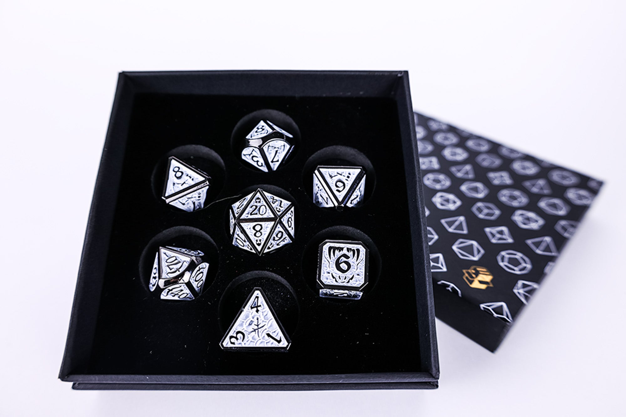 LPG Dice RPG Set Draco Dark Light Blue/Silver