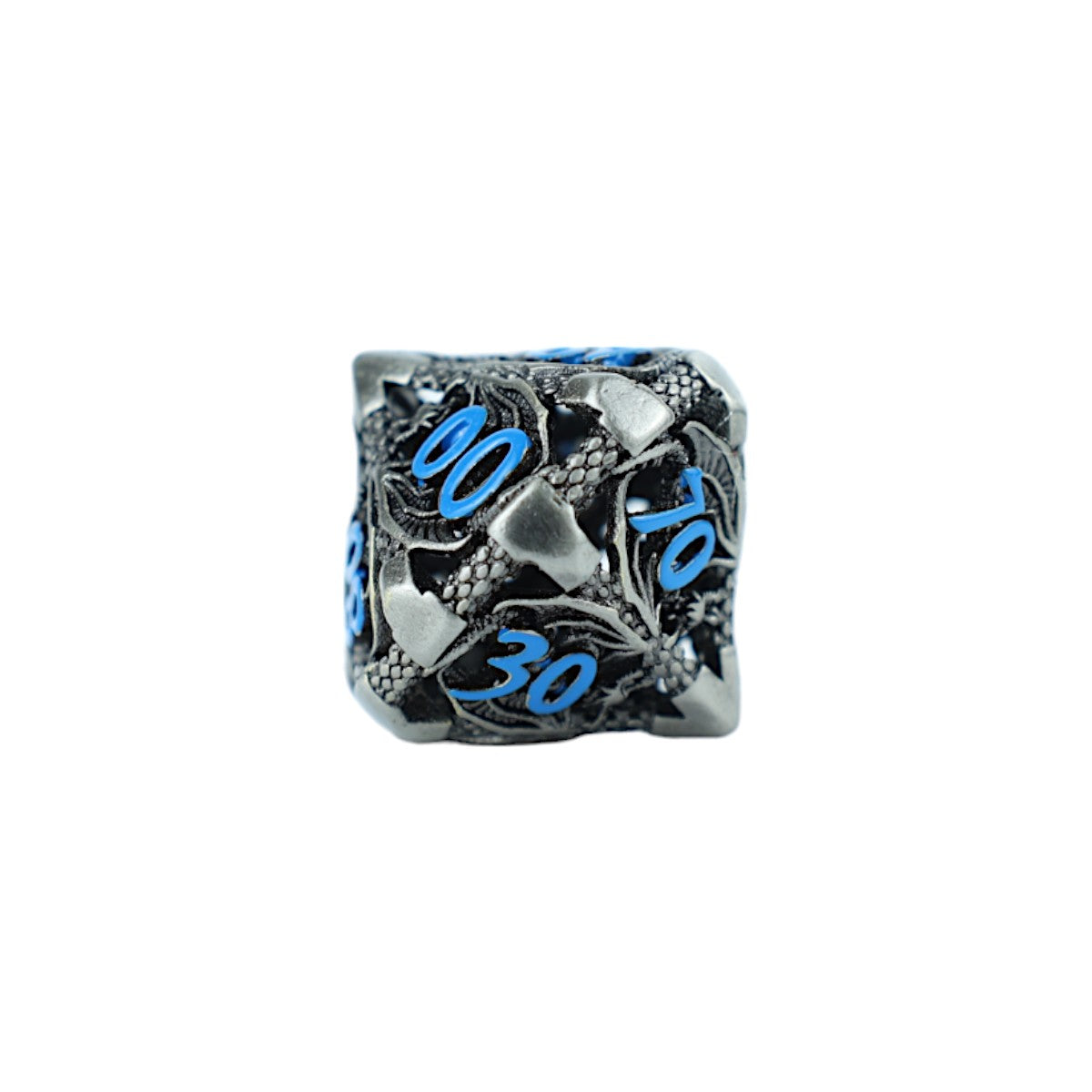 LPG Dice RPG Set Hollow Dragon - Stainless and Blue