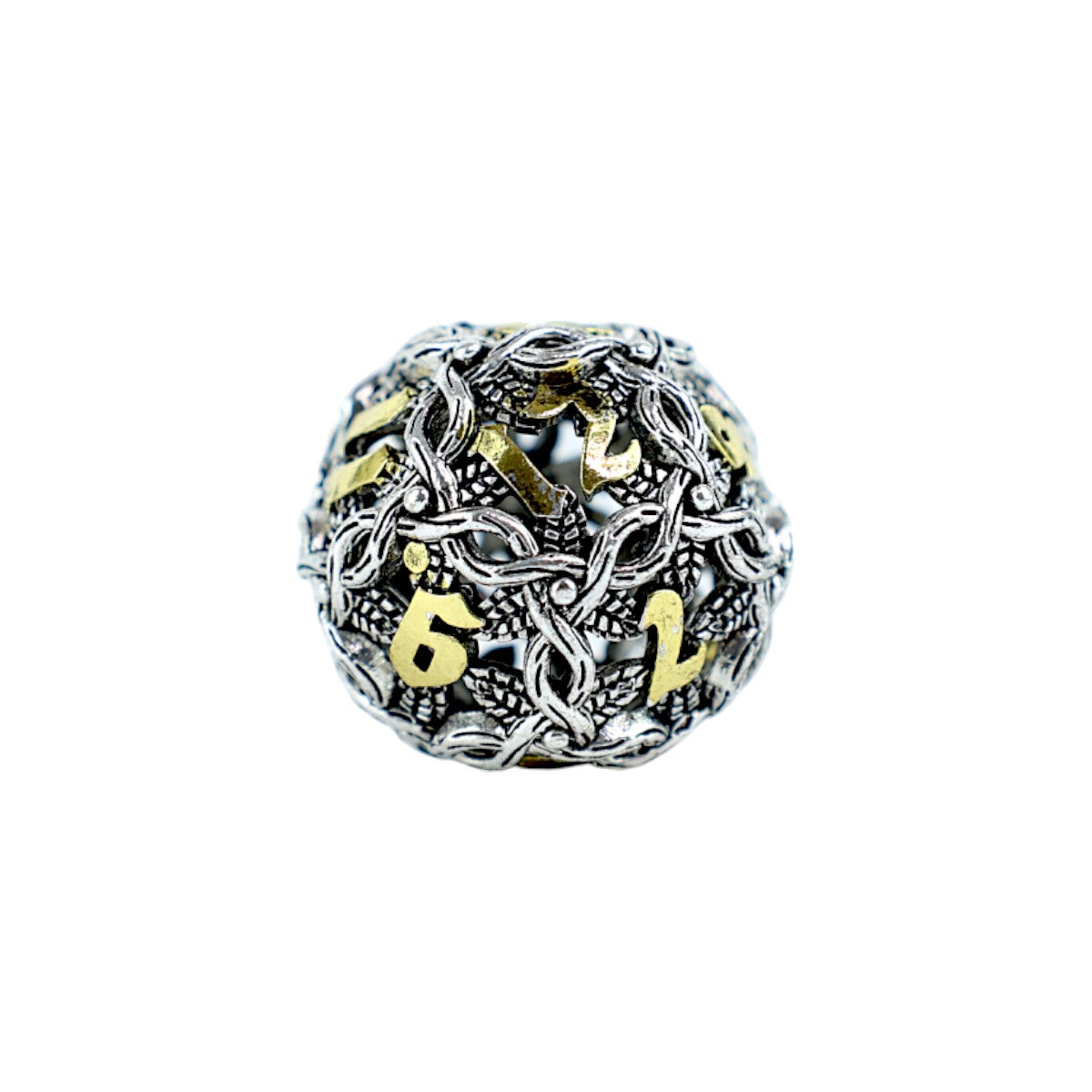 LPG Dice RPG Set Hollow Vines - Chrome and Gold