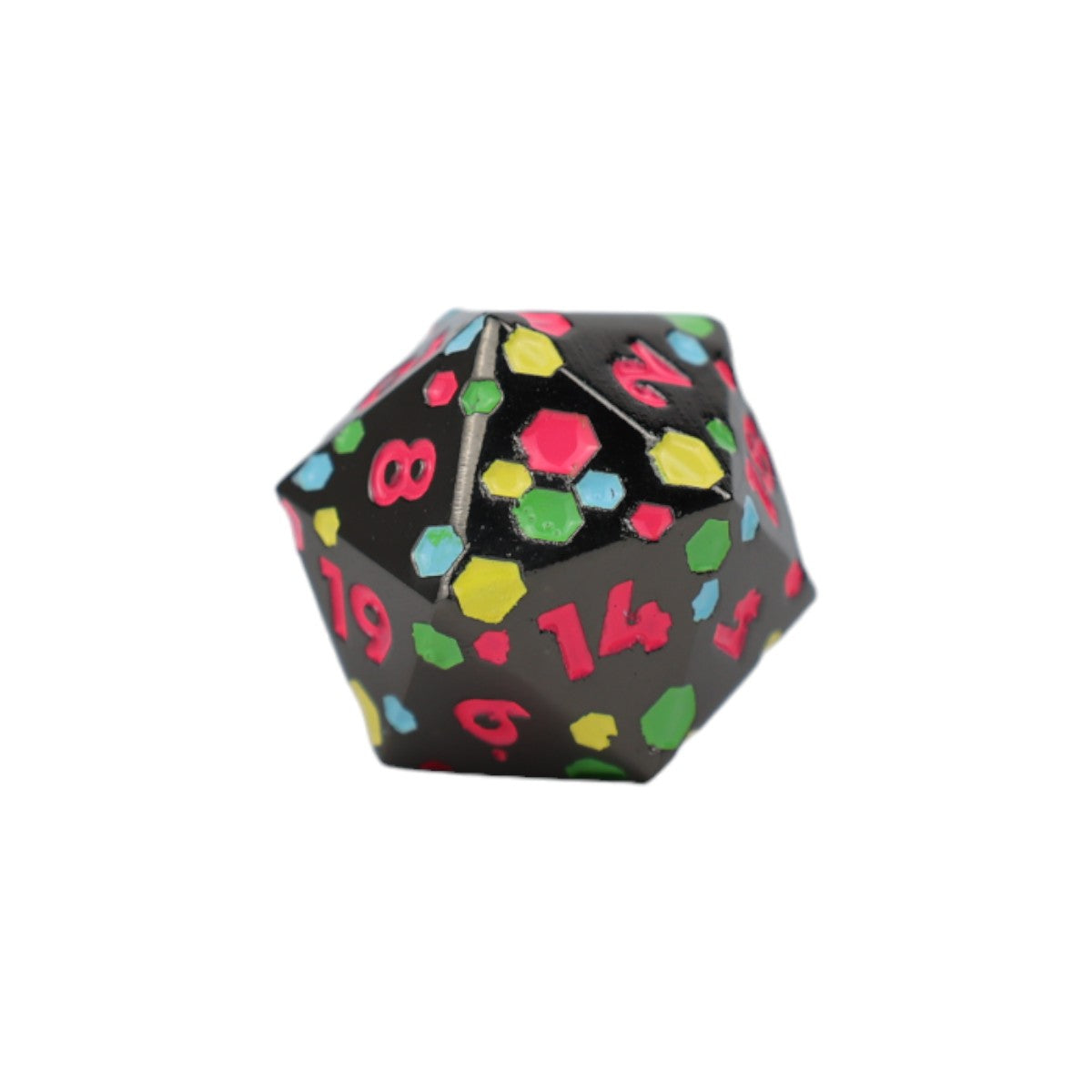 LPG Dice RPG Set Inscripted Hex Rainbow Black