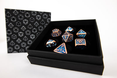 LPG Dice RPG Set Draco Dark Blue/Brass