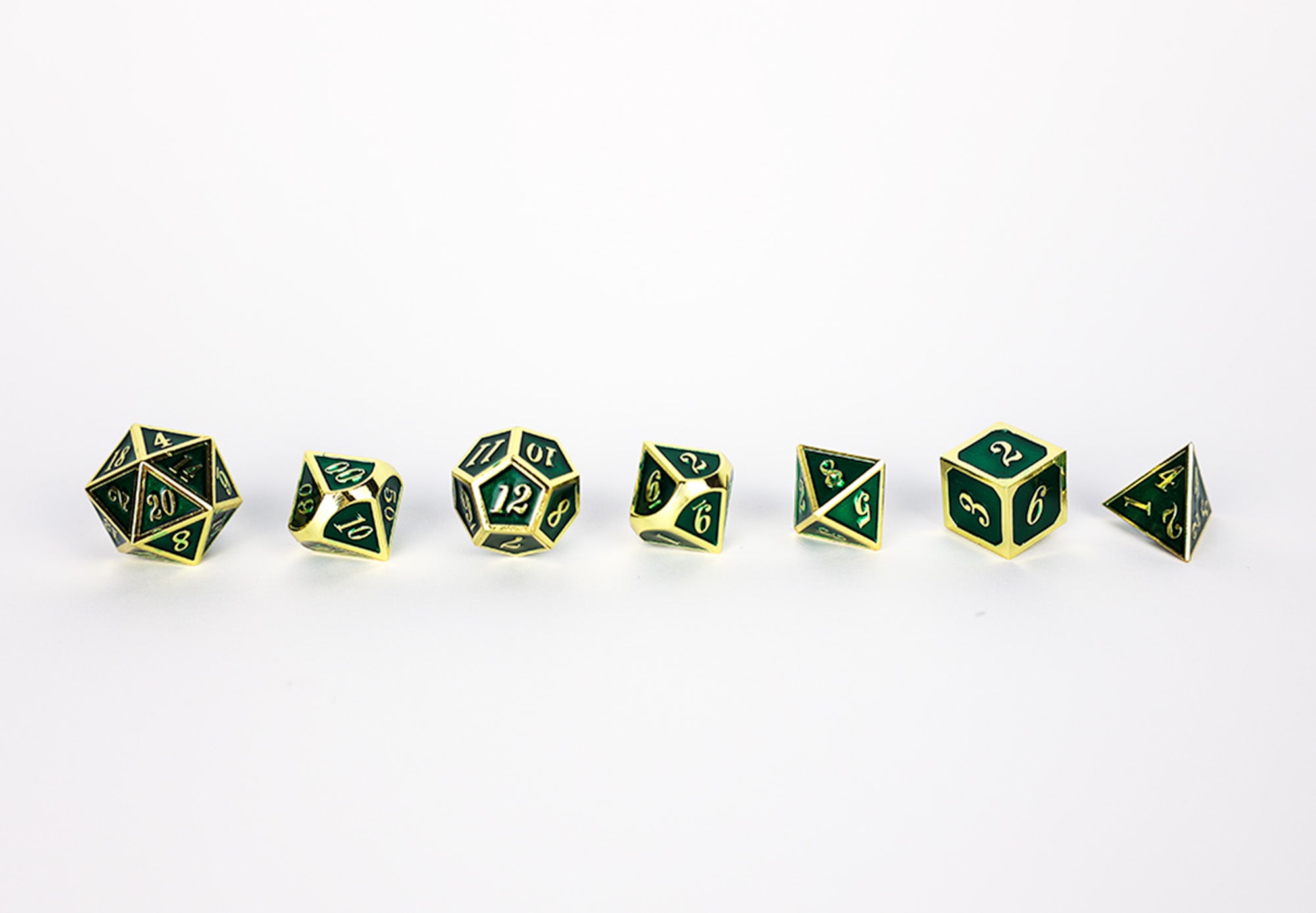 LPG Dice RPG Set Serif Green/Gold