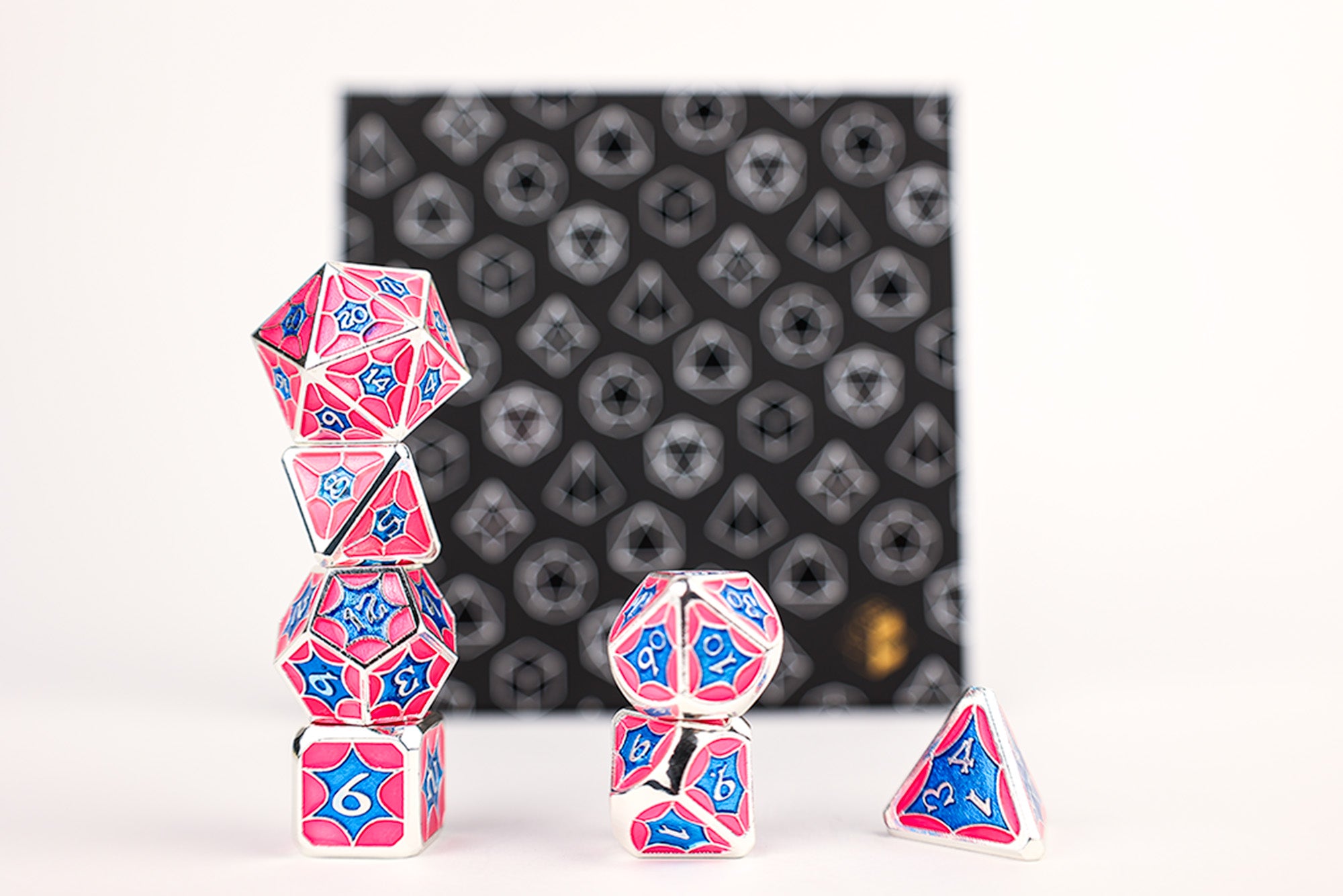 LPG Dice RPG Set Leadlight Blue/Pink/Silver