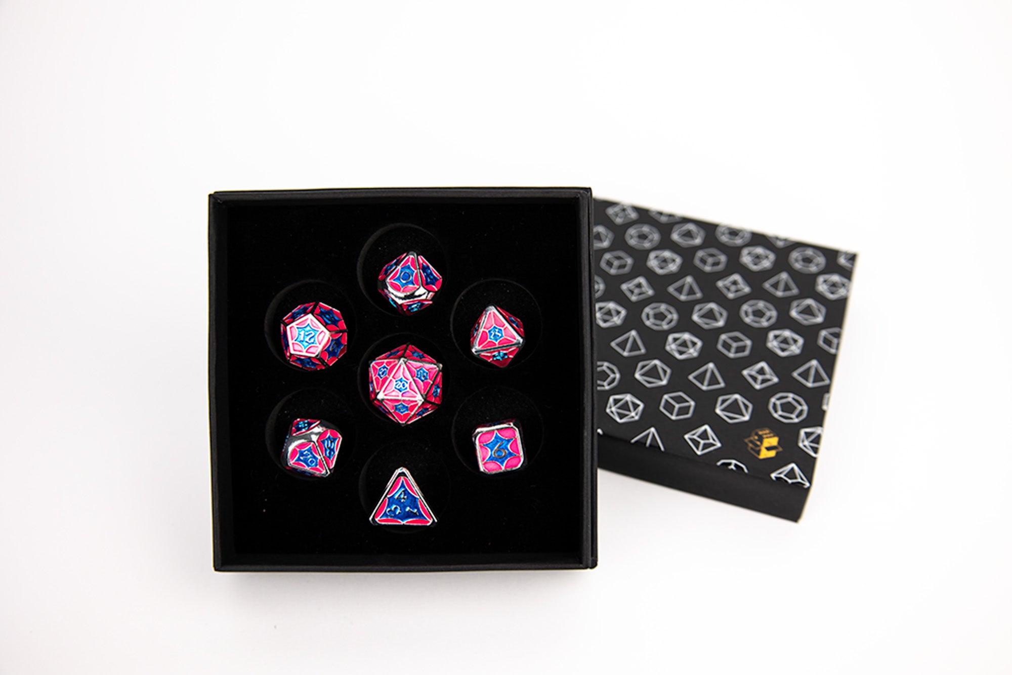 LPG Dice RPG Set Leadlight Blue/Pink/Silver