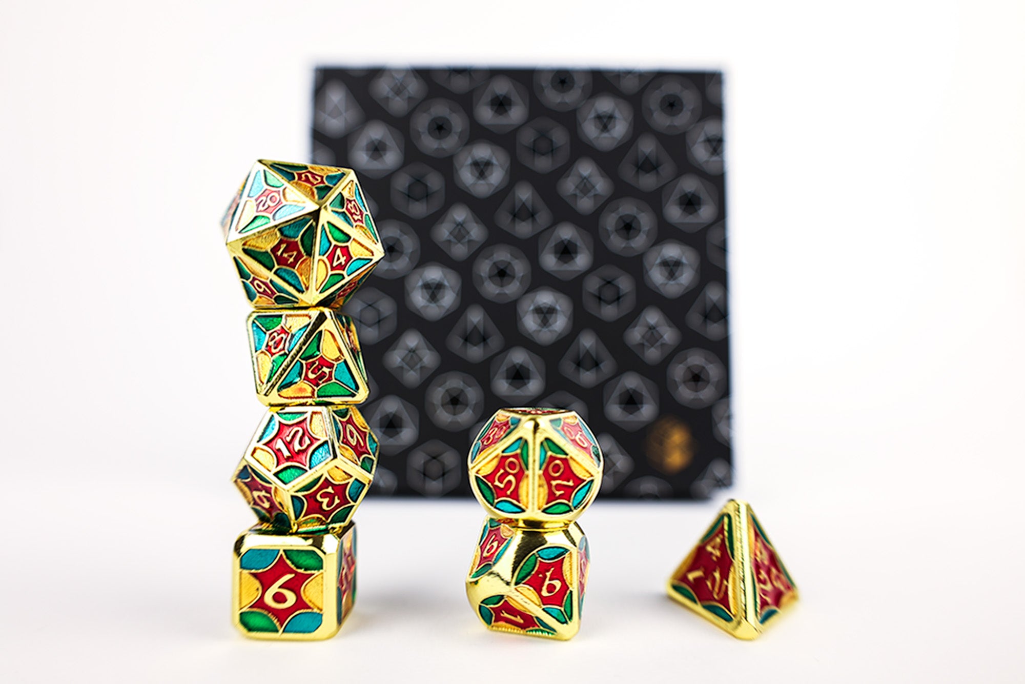 LPG Dice RPG Set Leadlight 4 Colour/Gold