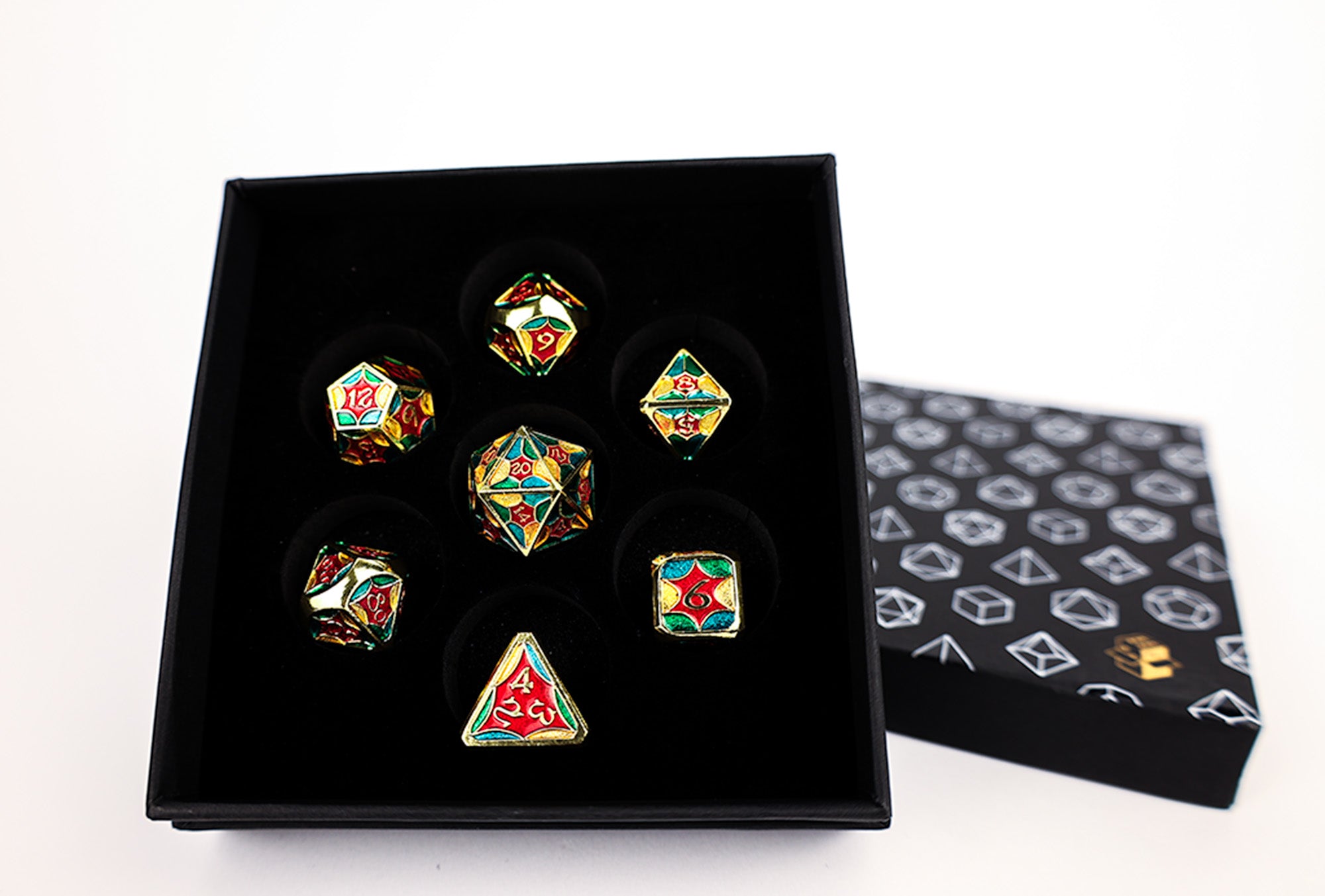 LPG Dice RPG Set Leadlight 4 Colour/Gold