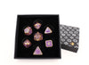 LPG Dice RPG Set Draco Bright Purple Brass