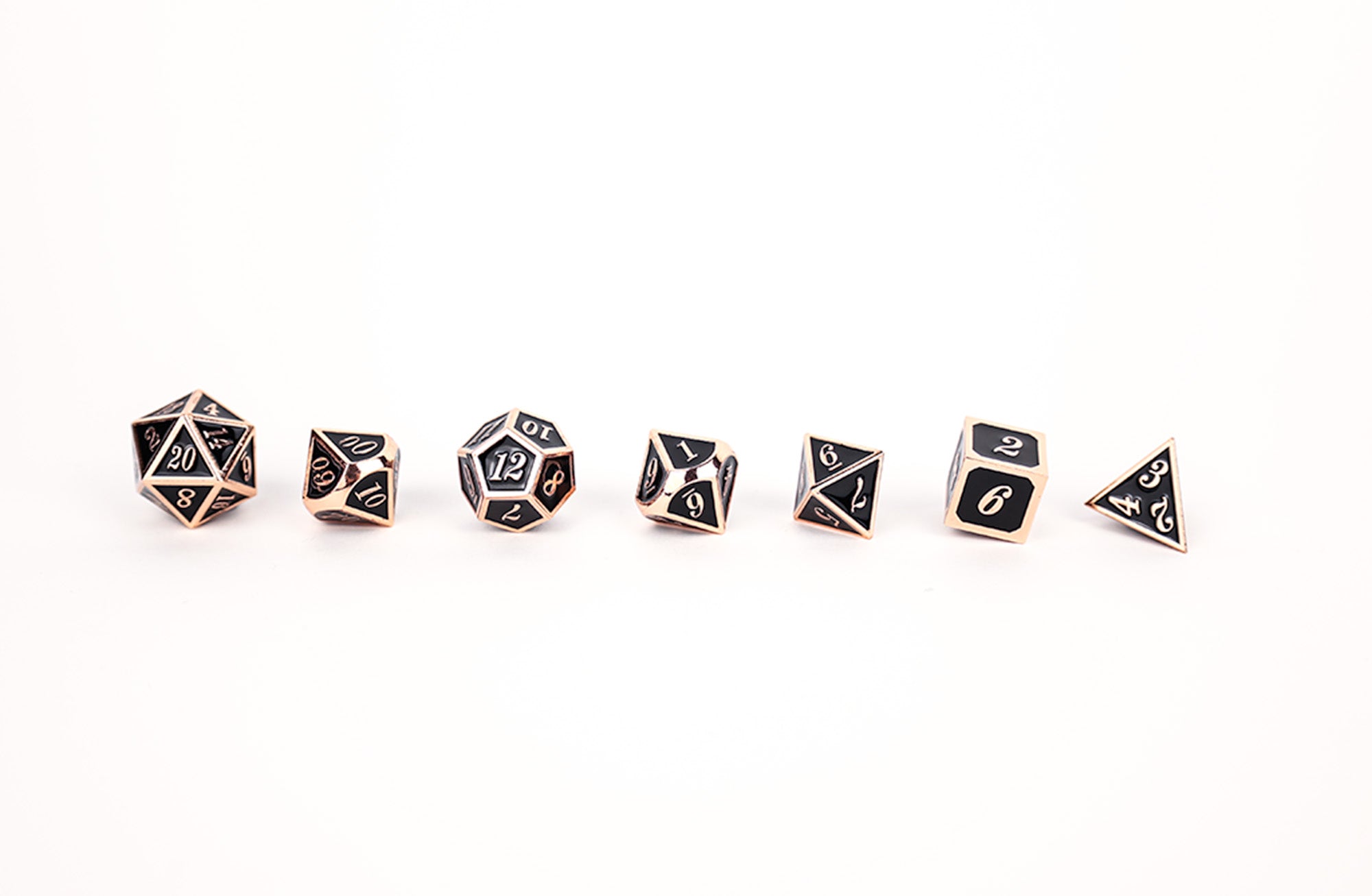 LPG Dice RPG Set Serif Black/Brass