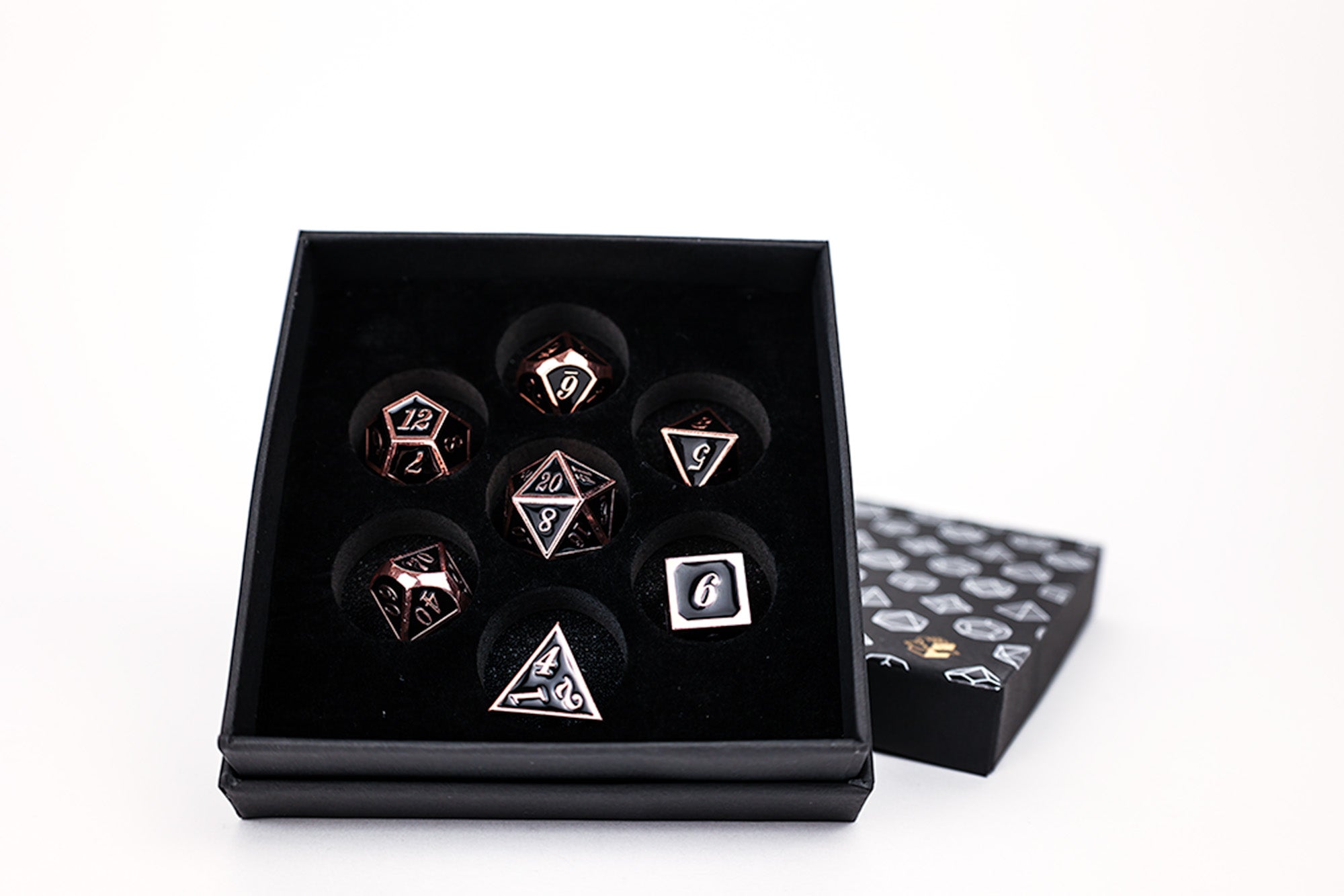 LPG Dice RPG Set Serif Black/Brass