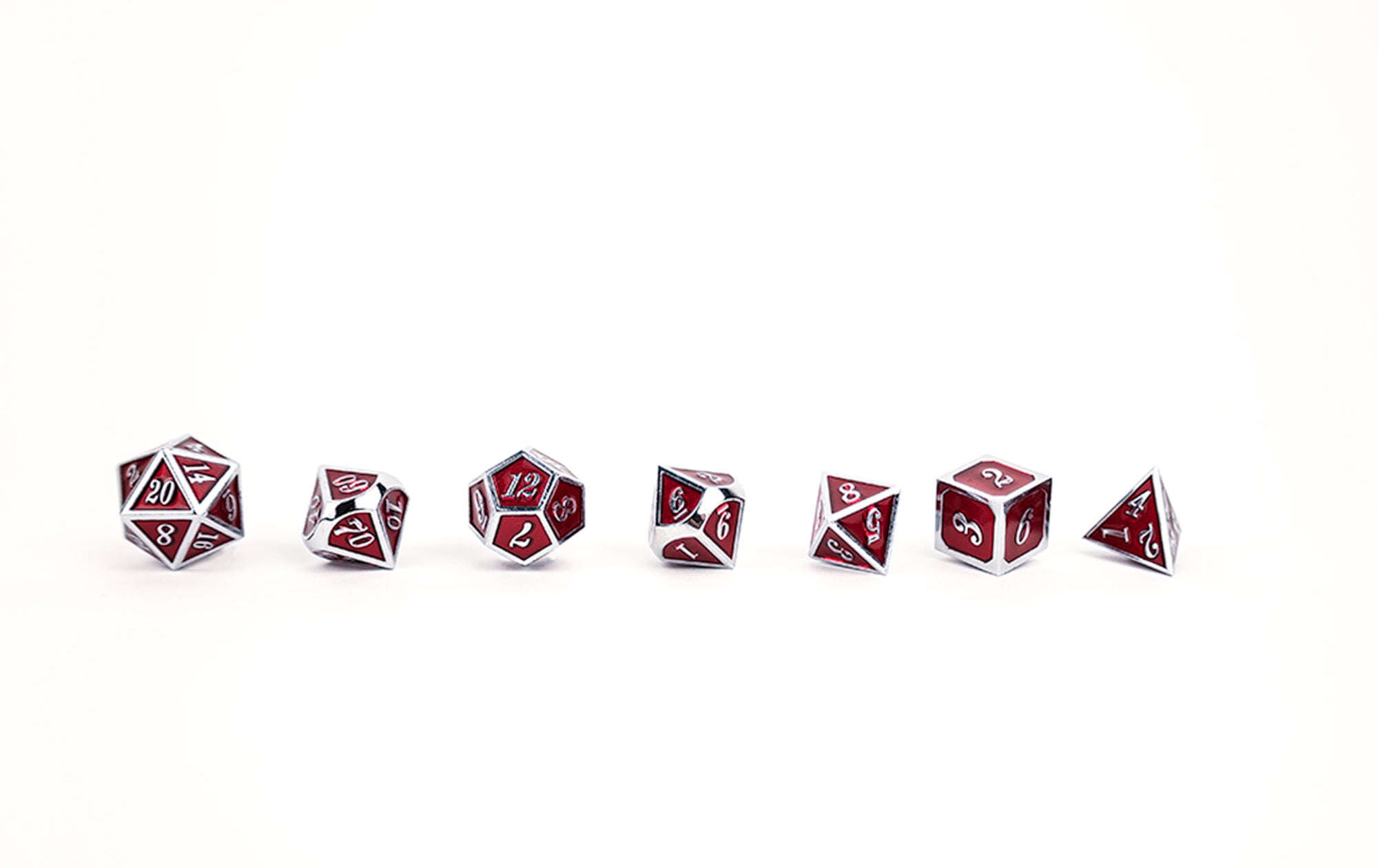 LPG Dice RPG Set Serif Red/Silver