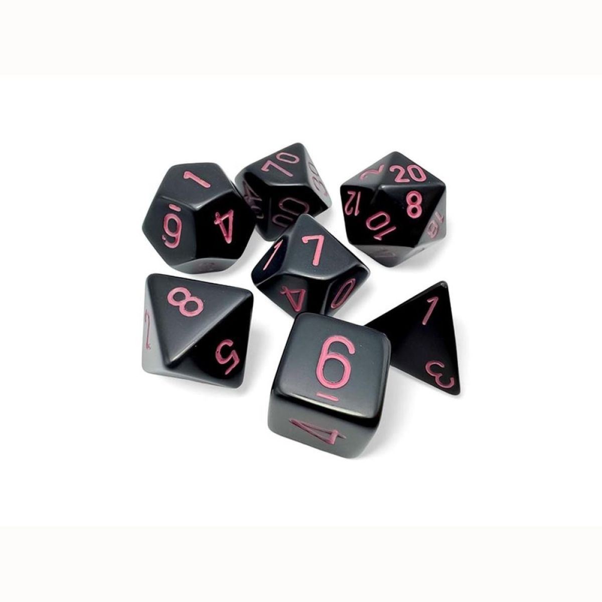 Chessex D7-Die Set Opaque Polyhedral Black/Pink
