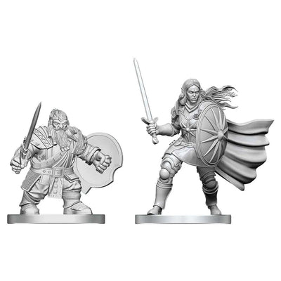 D&D Nolzur's Marvelous Miniatures: Dwarf Fighter & Orc Paladin