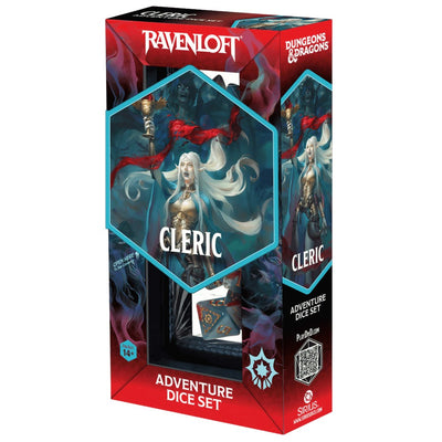 Sirius Dice - D&D Adventure Dice - Cleric - Light Blue. Red