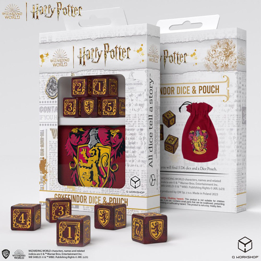 Harry Potter Gryffindor Dice and Pouch (5 x D6 dice)
