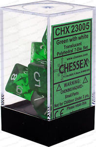 Chessex D7-Die Set Translucent Polyhedral Green/white