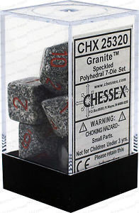 Chessex D7-Die Set  Speckled Polyhedral Granite 7-Die Set