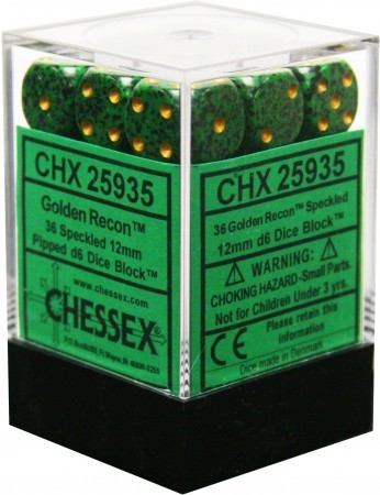 Chessex D6 Speckled 12mm d6 Golden Recon Dice Block (36 dice)