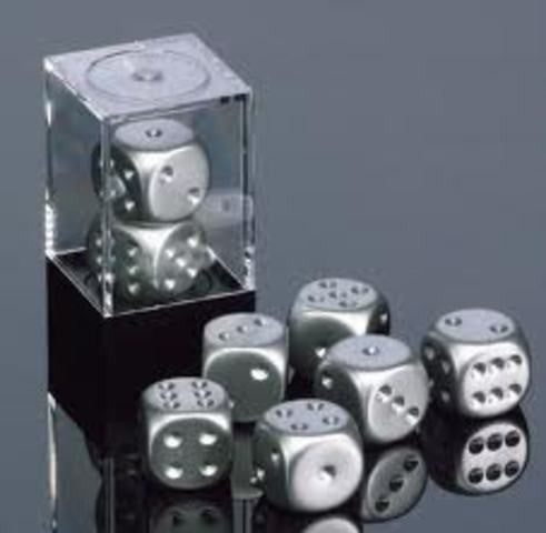 Chessex D6 Dice Aluminum (matte finish) Metallic 16mm d6 Pair