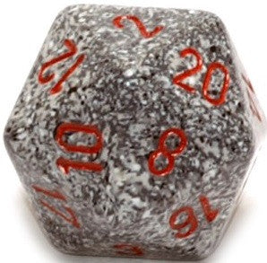 D20 Dice Speckled 34mm Granite