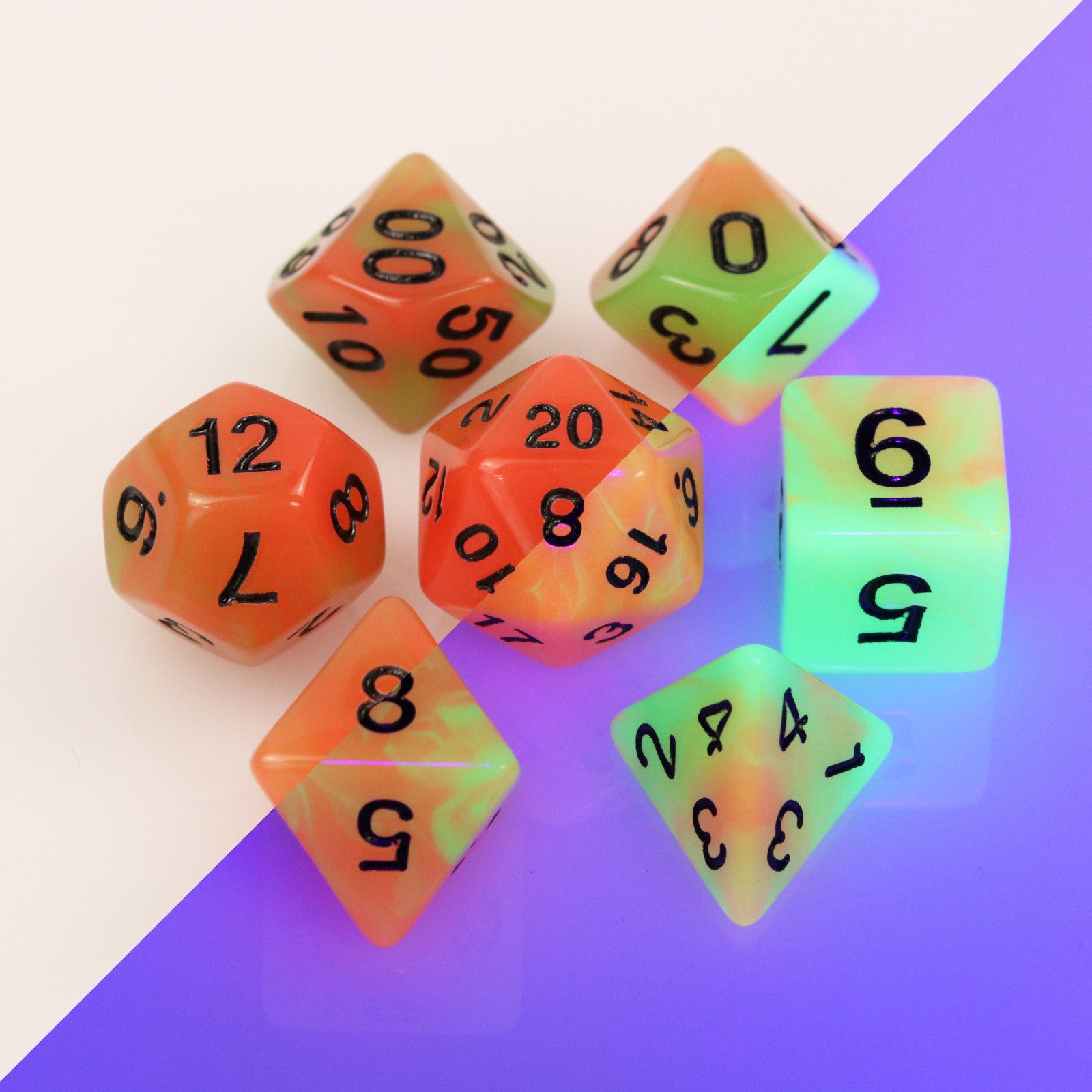Die Hard Dice 7pc RPG Set - Glow-in-the-Dark - Poison Ivy