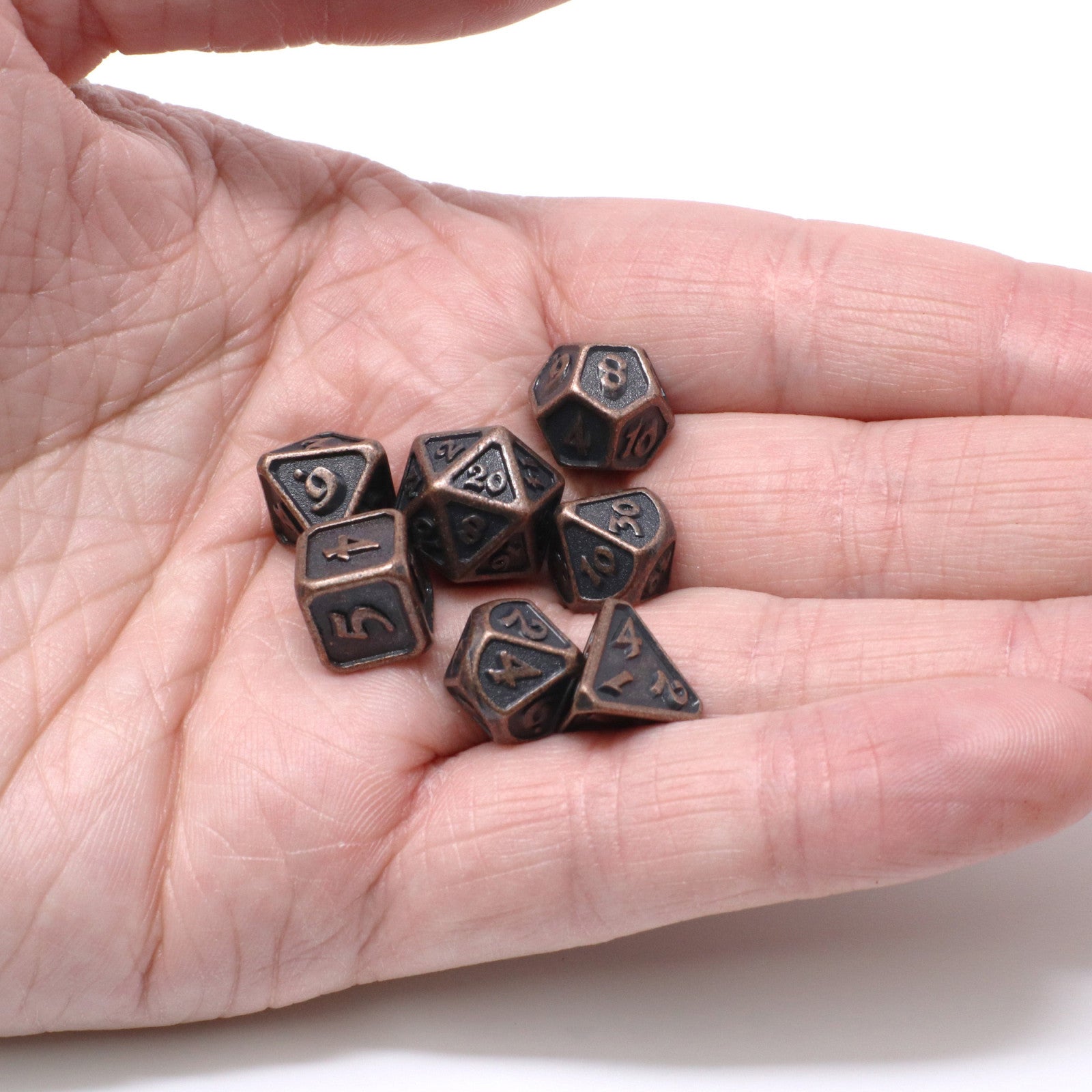 Die Hard Dice Critlings 7pc Mini RPG Set -  Dark Copper