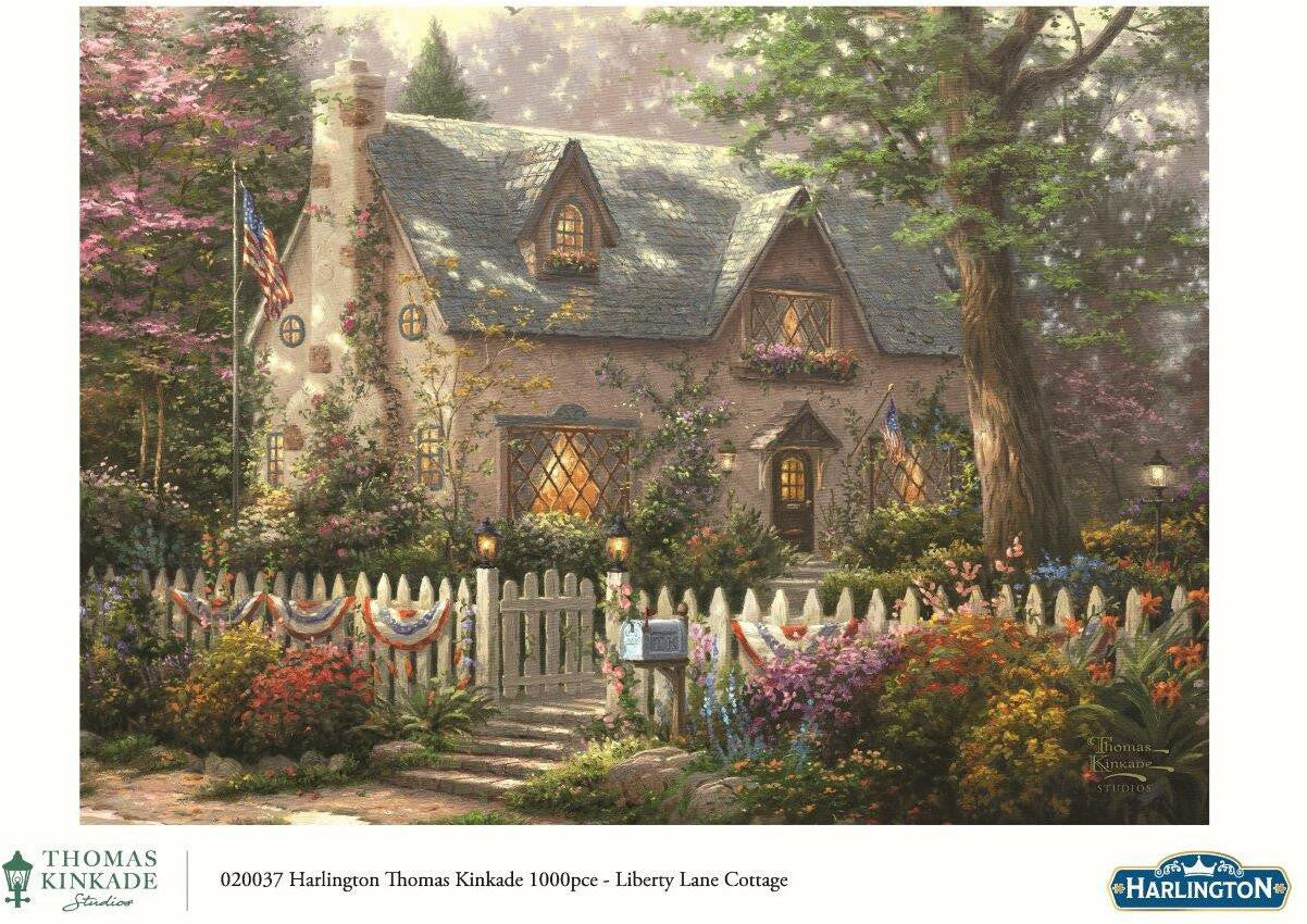 Harlington Thomas Kinkade PQ Liberty Lane Cottage 1000 pieces
