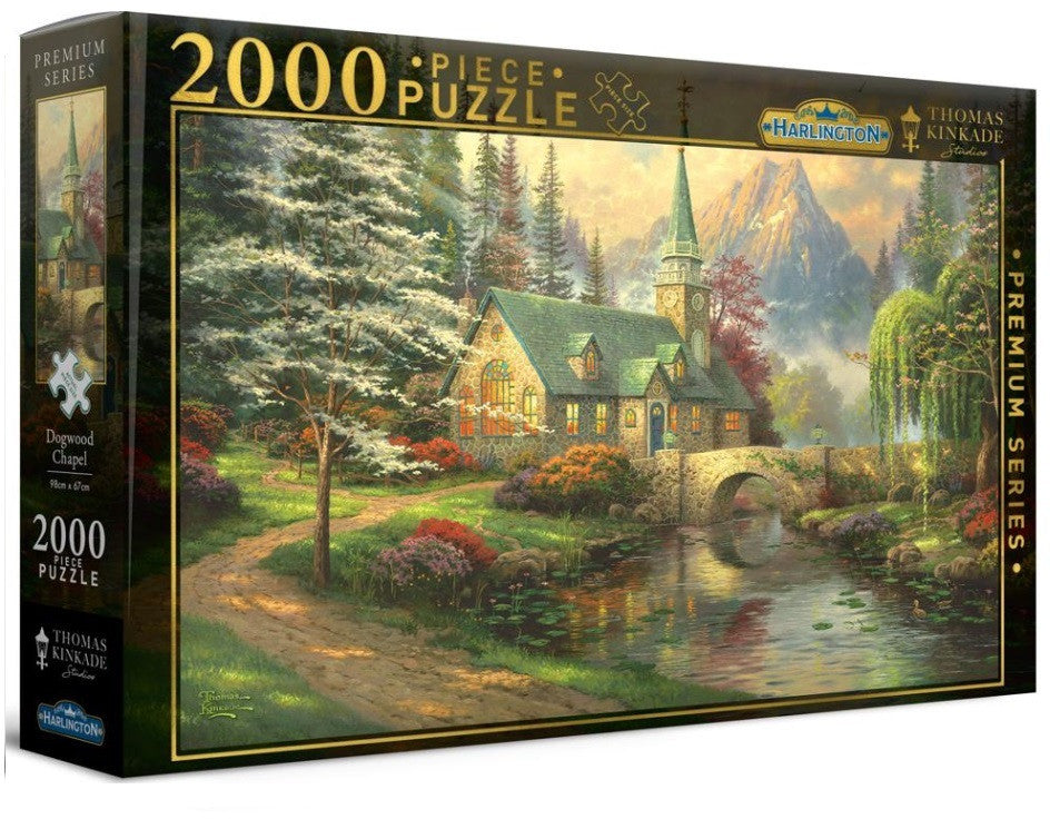 Harlington Thomas Kinkade PQ Dogwood Chapel 2000 pieces