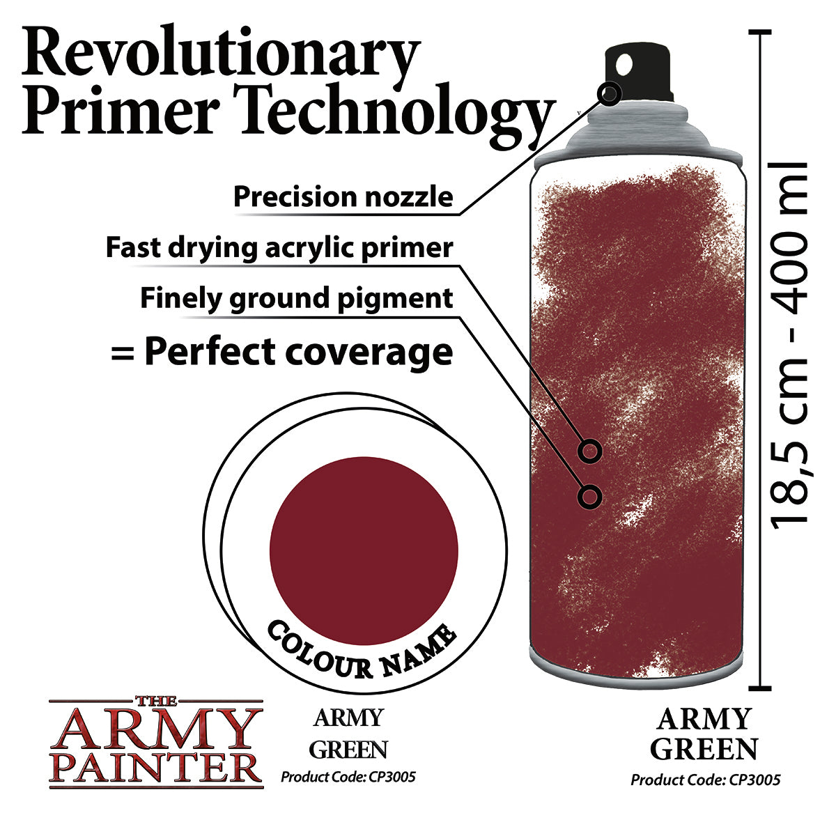 Army Painter Aerosol Spray Primer - Army Green 400ml
