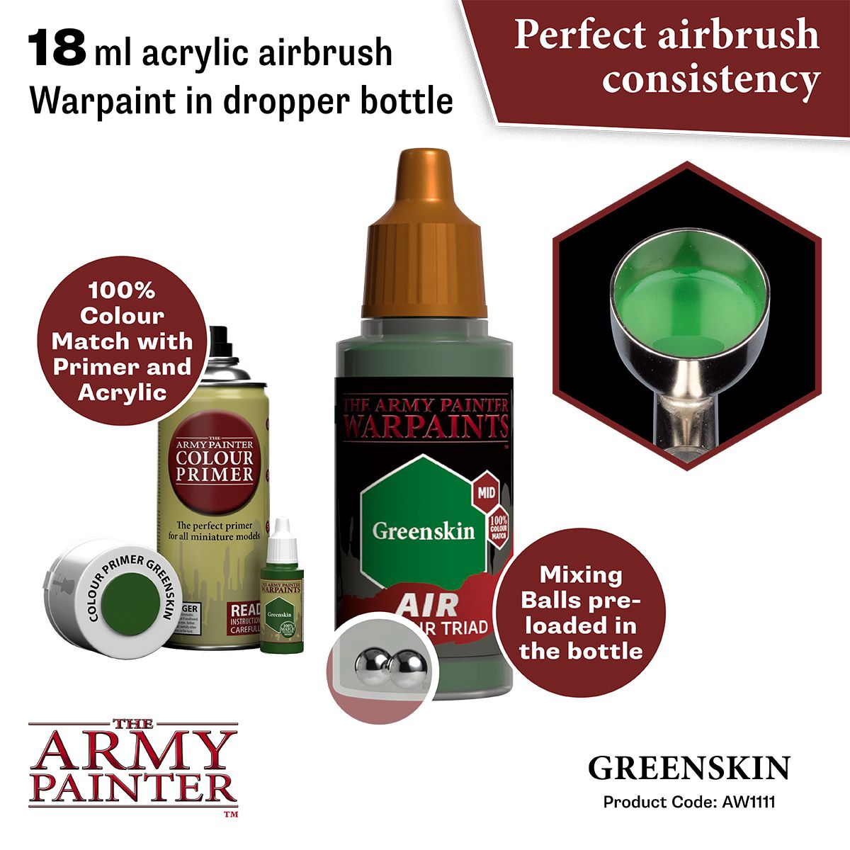 Army Painter - Warpaints Air - Greenskin Acrylic Paint 18ml