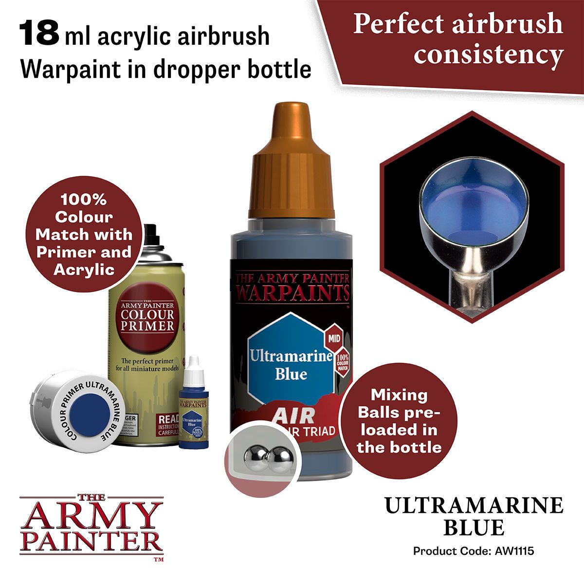 Army Painter - Warpaints Air - Ultramarine Blue Acrylic Paint 18ml