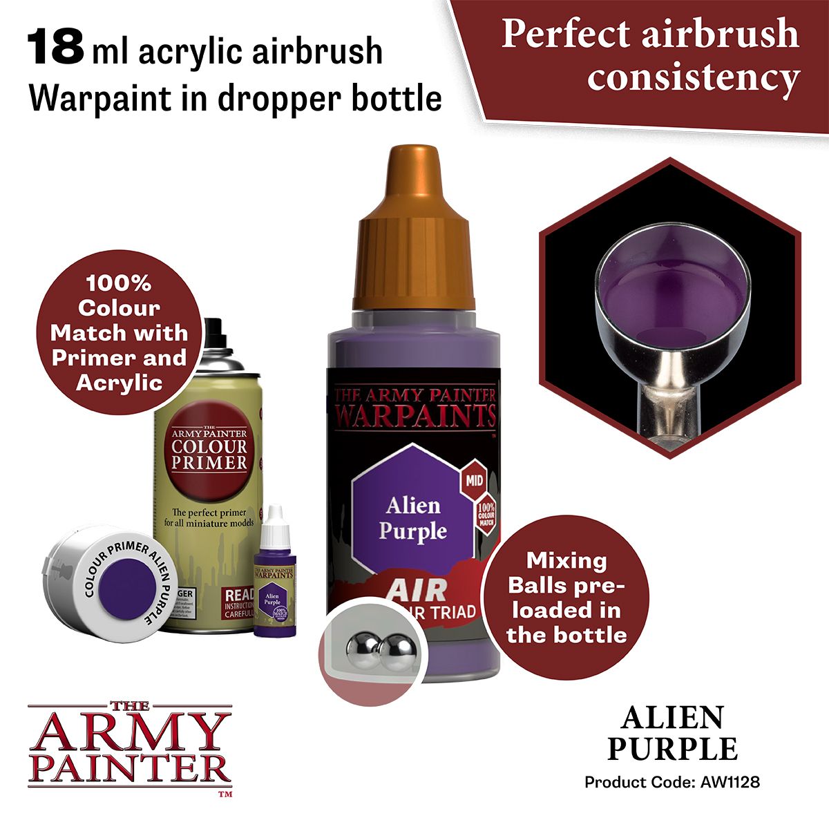 Army Painter - Warpaints Air - Alien Purple Acrylic Paint 18ml