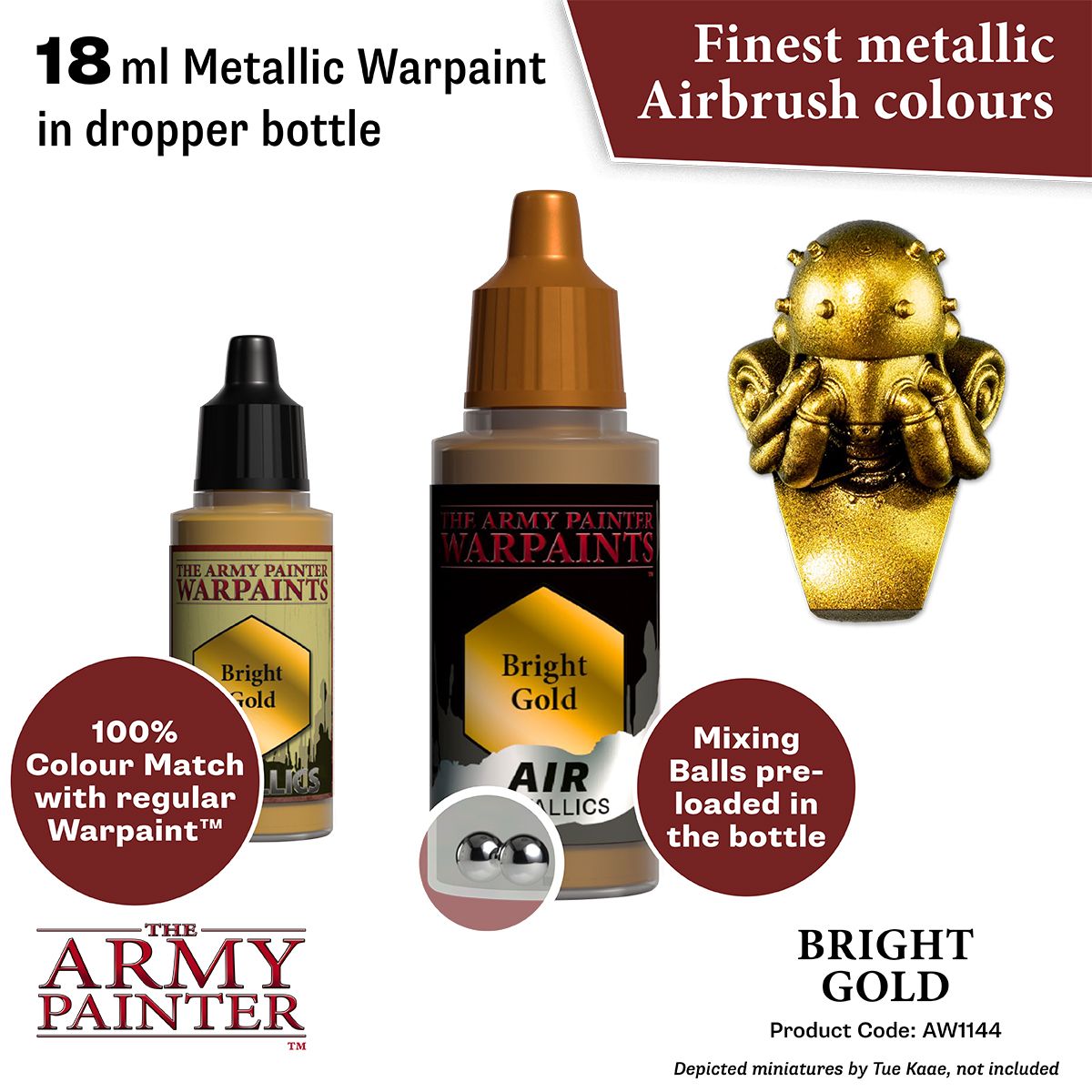 Army Painter - Metallics - Air Bright Gold Acrylic Paint 18ml