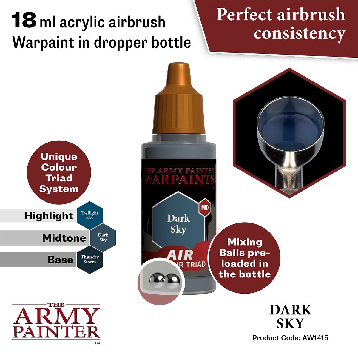 Army Painter - Warpaints Air - Dark Sky Acrylic Paint 18ml