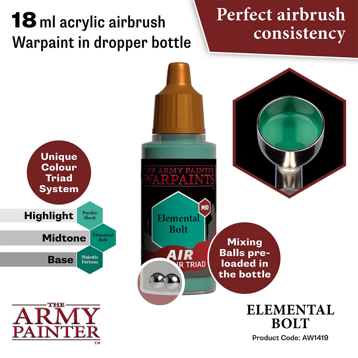 Army Painter - Warpaints Air - Elemental Bolt Acrylic Paint 18ml