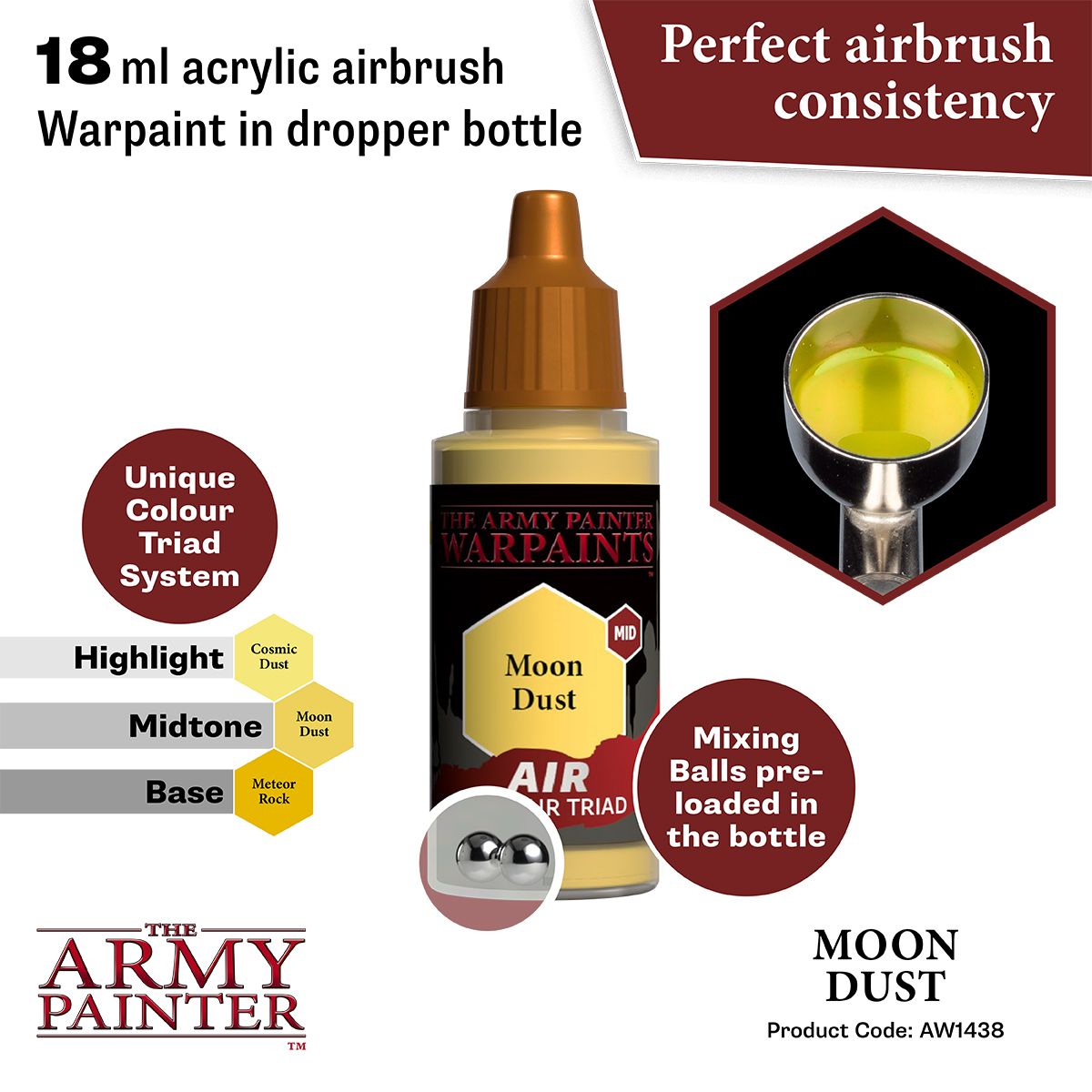 Army Painter - Warpaints Air - Moon Dust Acrylic Paint 18ml