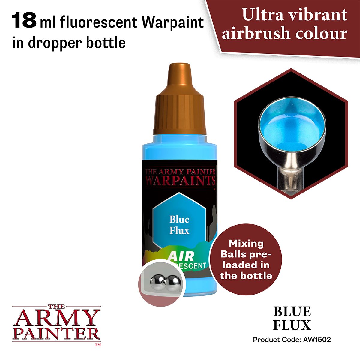 Army Painter - Metallics - Air Blue Flux Fluo Acrylic Paint 18ml