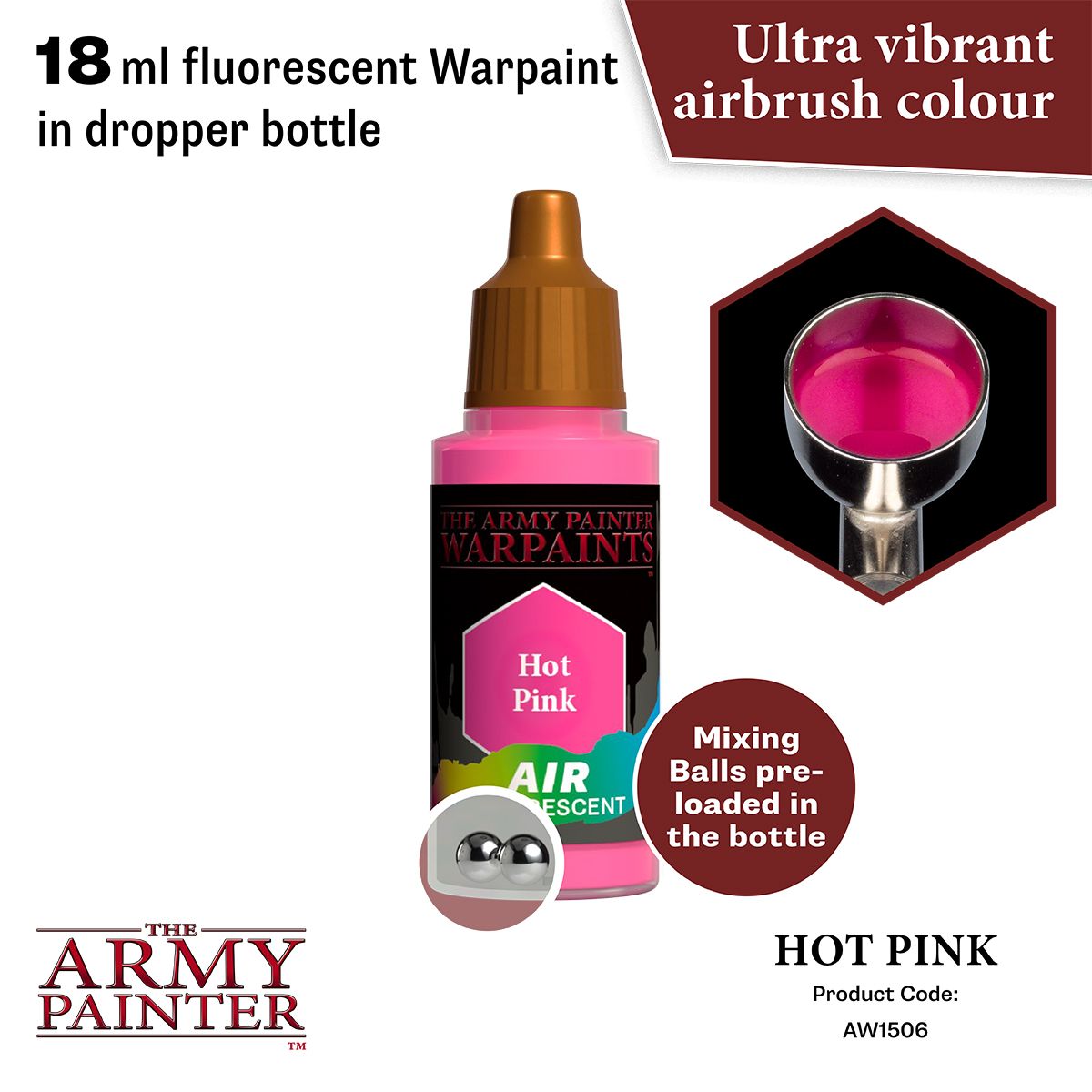Army Painter - Metallics - Air Hot Pink Fluo Acrylic Paint 18ml
