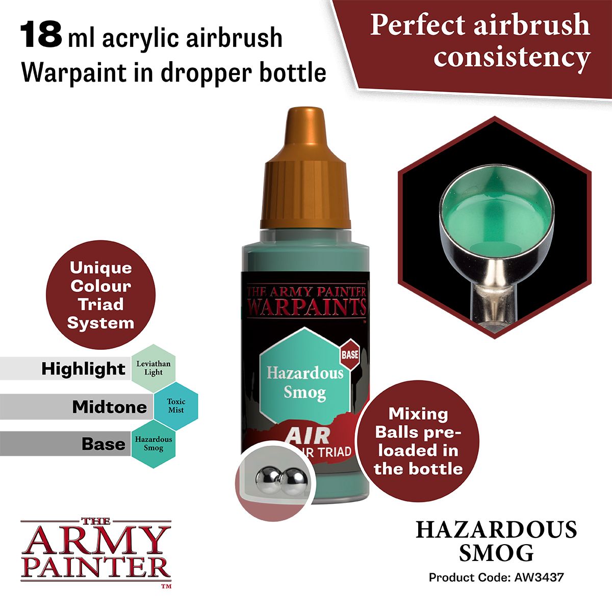 Army Painter - Warpaints Air - Hazardous Smog Acrylic Paint 18ml