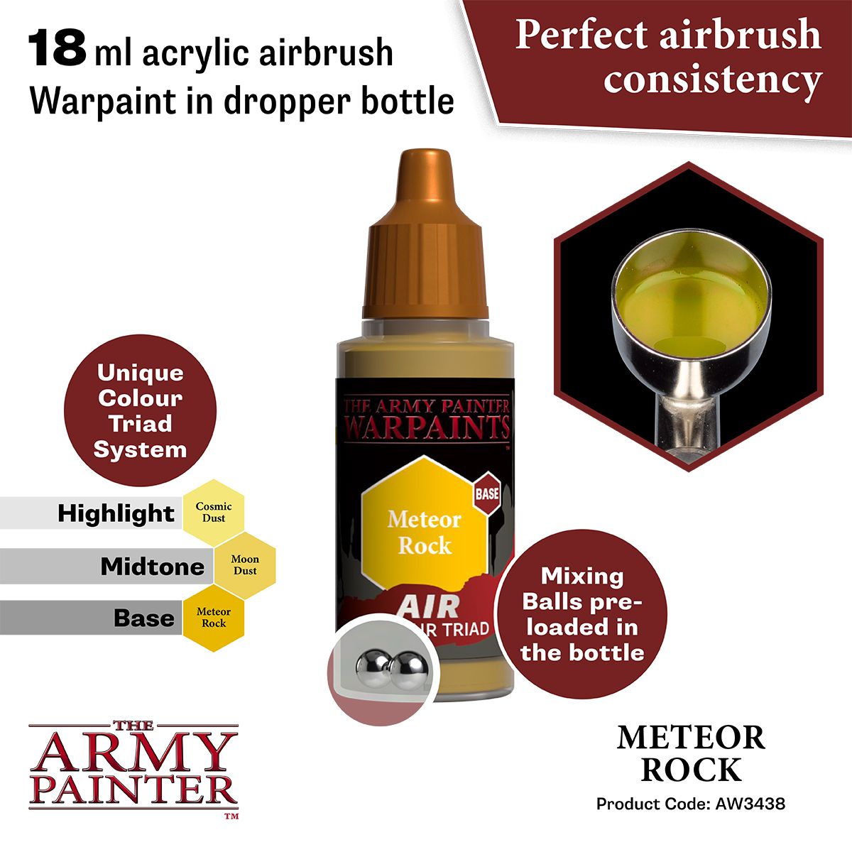 Army Painter - Warpaints Air - Meteor Rock Acrylic Paint 18ml