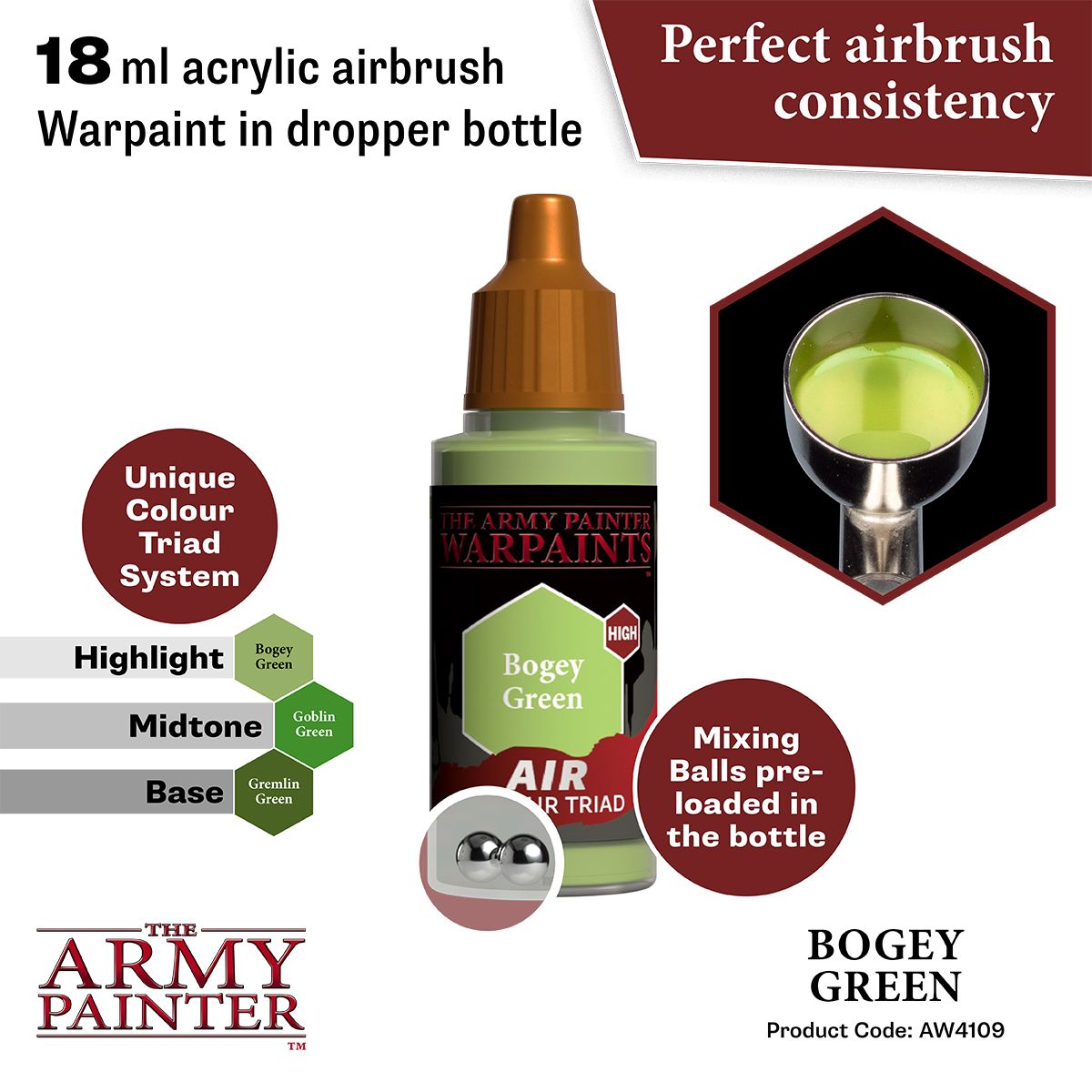 Army Painter - Warpaints Air - Bogey Green Acrylic Paint 18ml