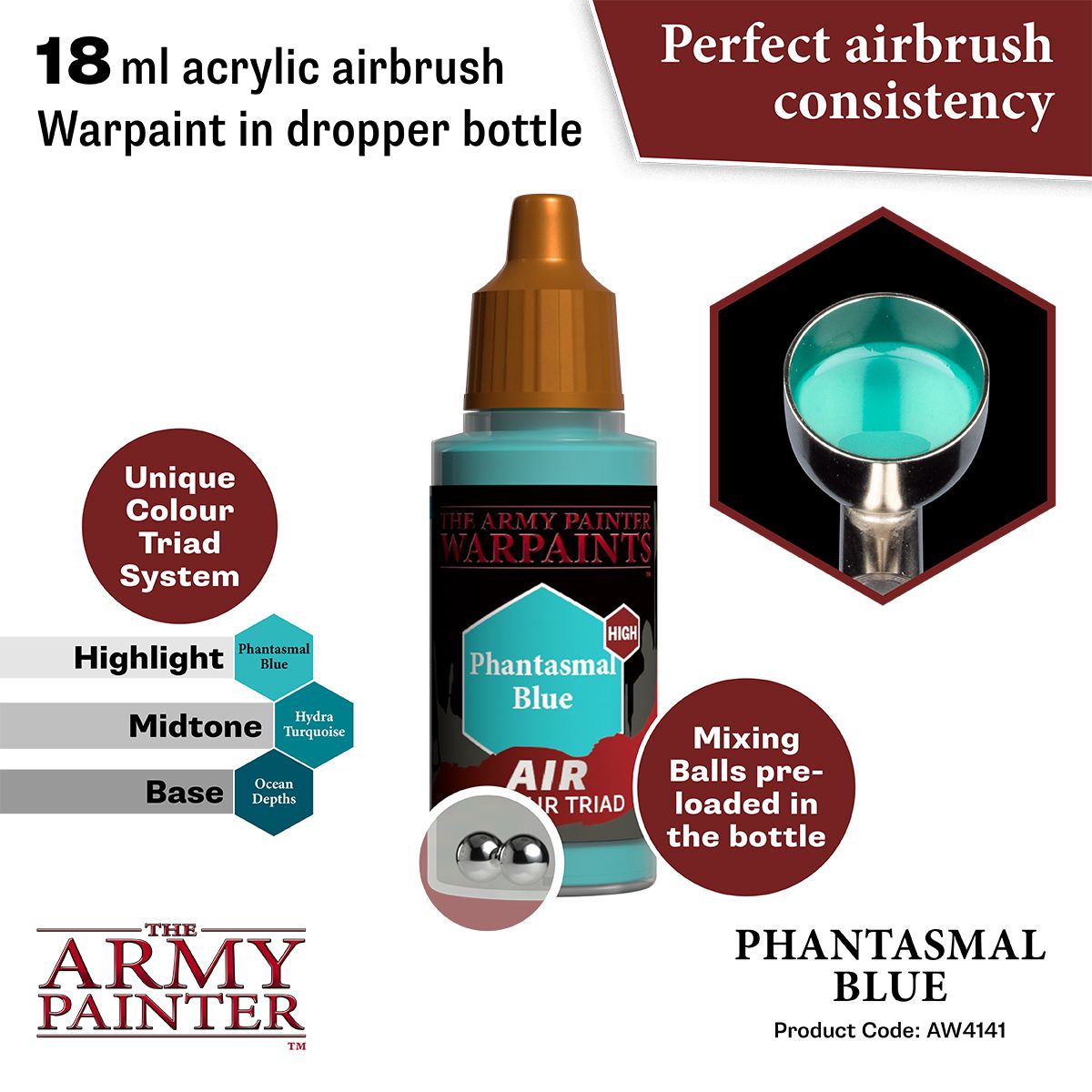 Army Painter - Warpaints Air - Phantasmal Blue Acrylic Paint 18ml