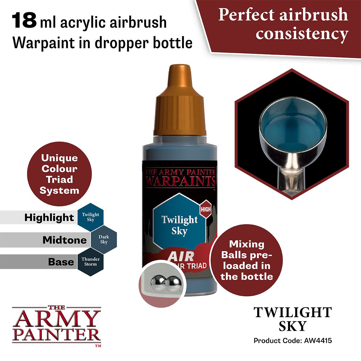 Army Painter - Warpaints Air - Twilight Sky Acrylic Paint 18ml