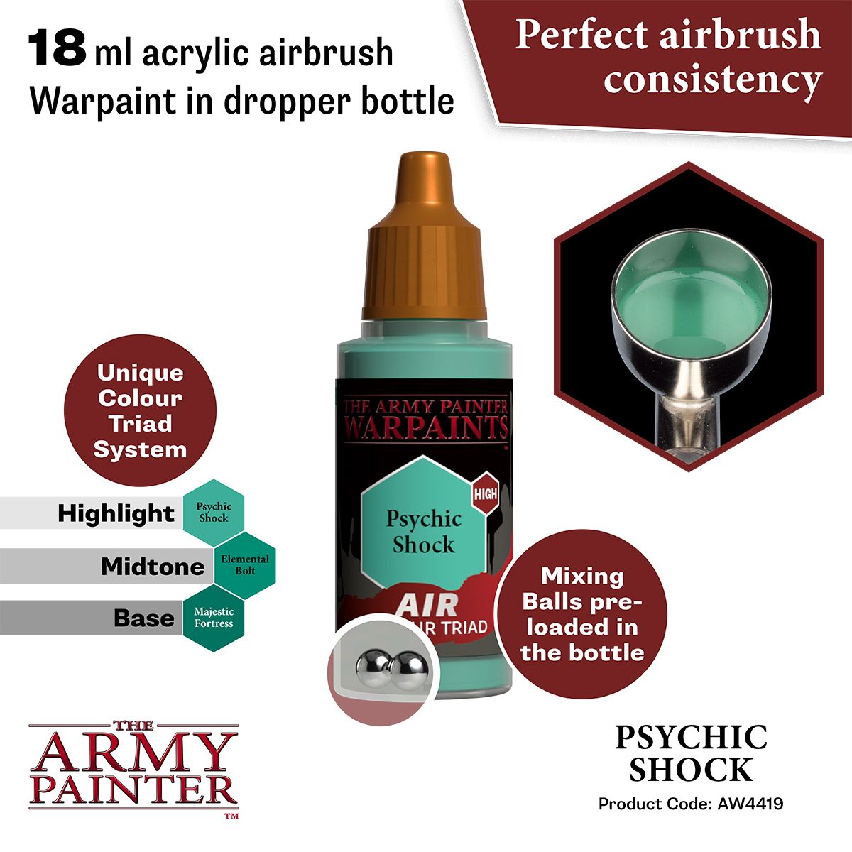 Army Painter - Warpaints Air - Psychic Shock Acrylic Paint 18ml