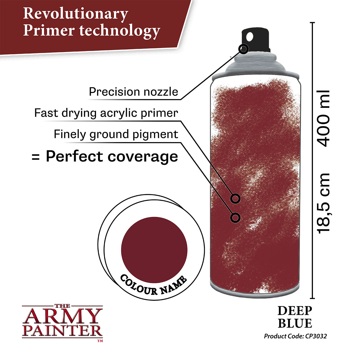 Army Painter Aerosol Spray Primer Splash Release 2022 - Deep Blue 400ml